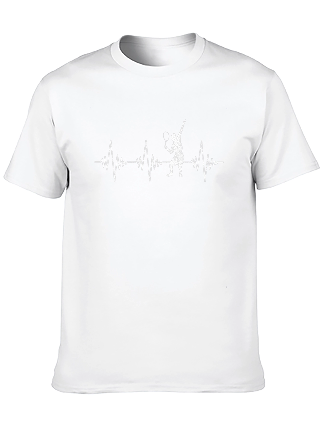 Tennis Heartbeat T-Shirt - Black Cotton Tee