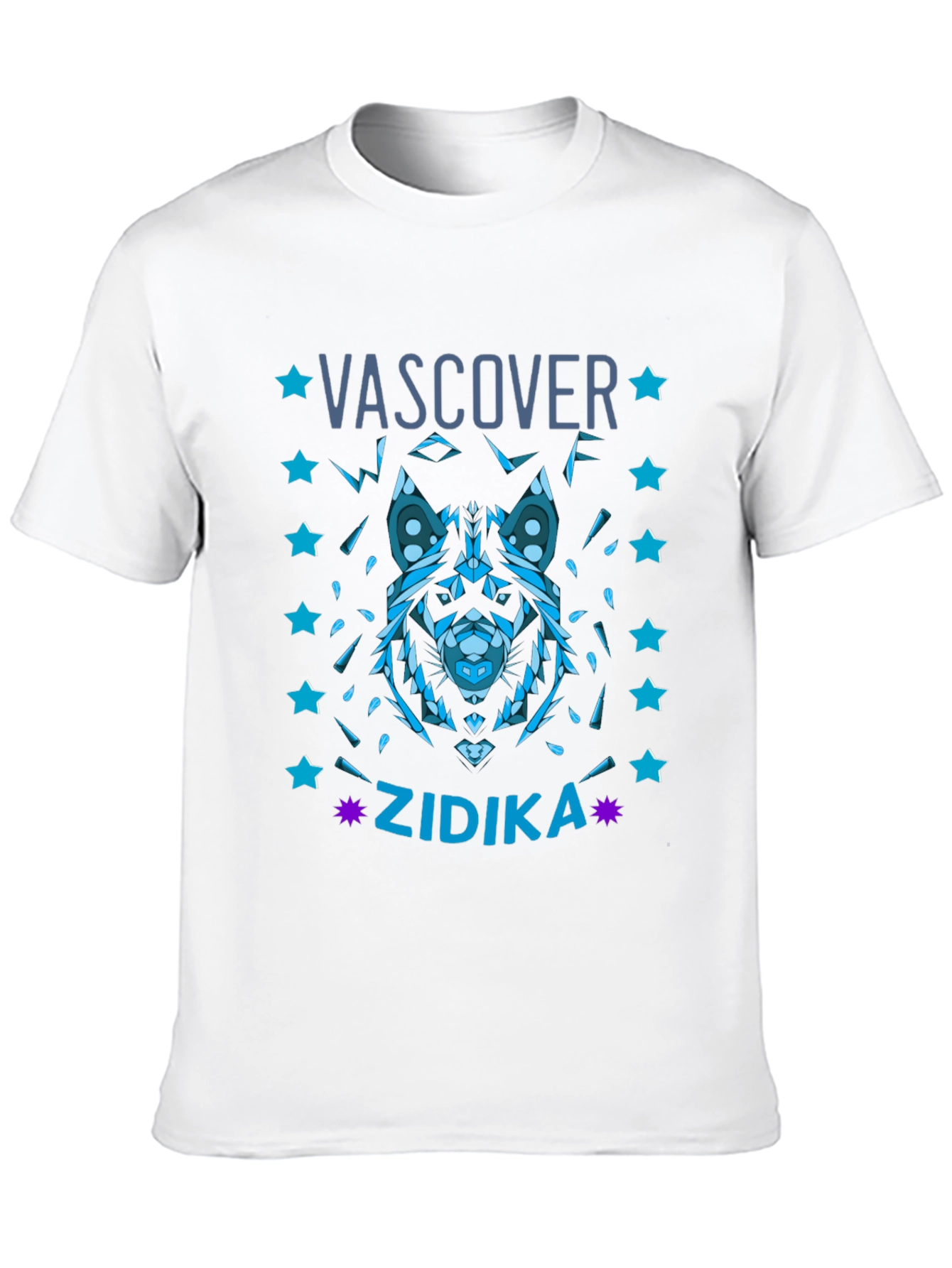 Geometric Wolf Graphic Tee - Vascover Zidika