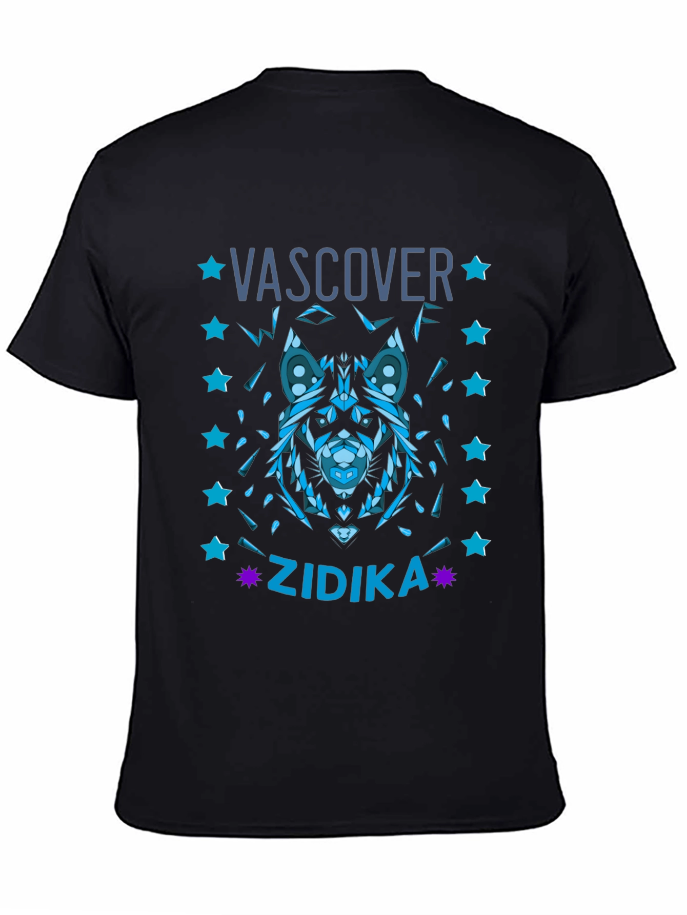 Geometric Wolf Graphic Tee - Vascover Zidika