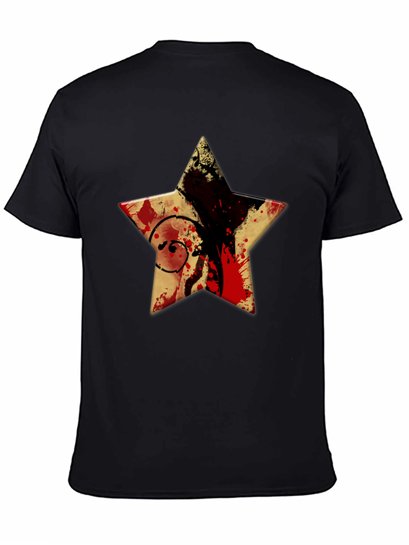 Star Graphic Print Black T-Shirt