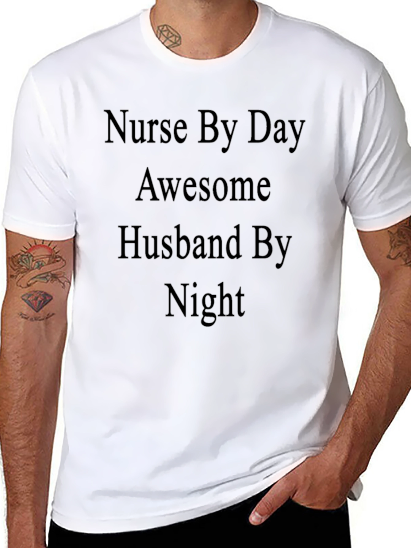 Nurse By Day Awesome Husband By Night T-Shirt