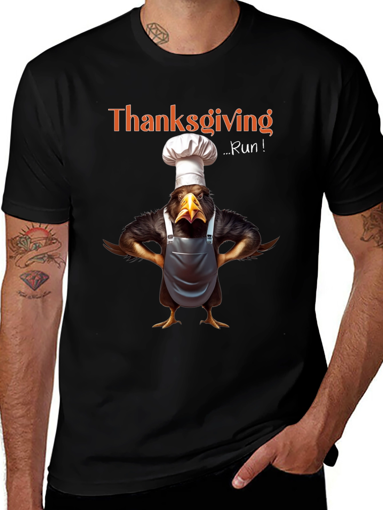 Thanksgiving Run Chef Turkey T-Shirt