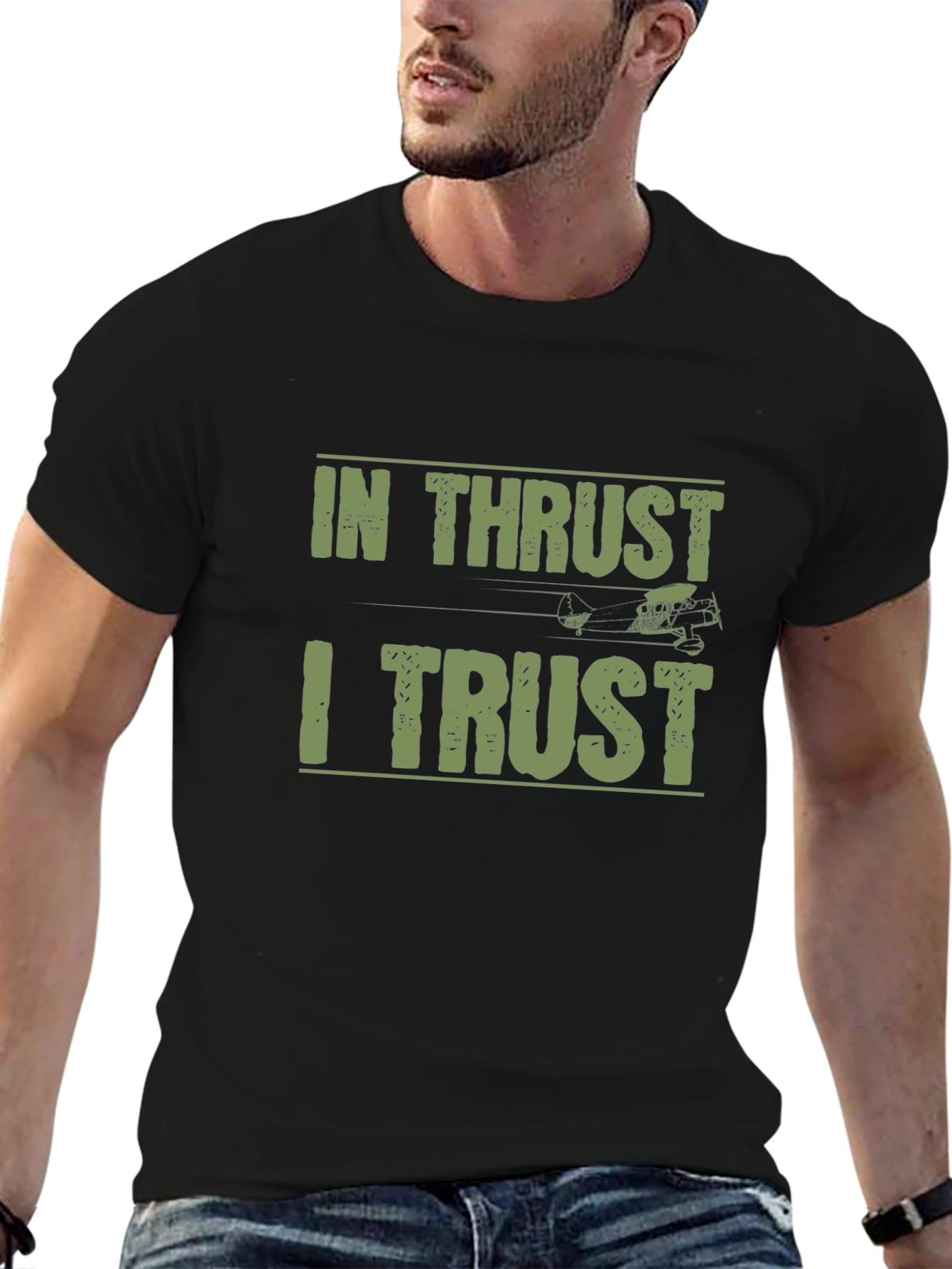 In Thrust I Trust T-Shirt | Airplane Aviation Tee