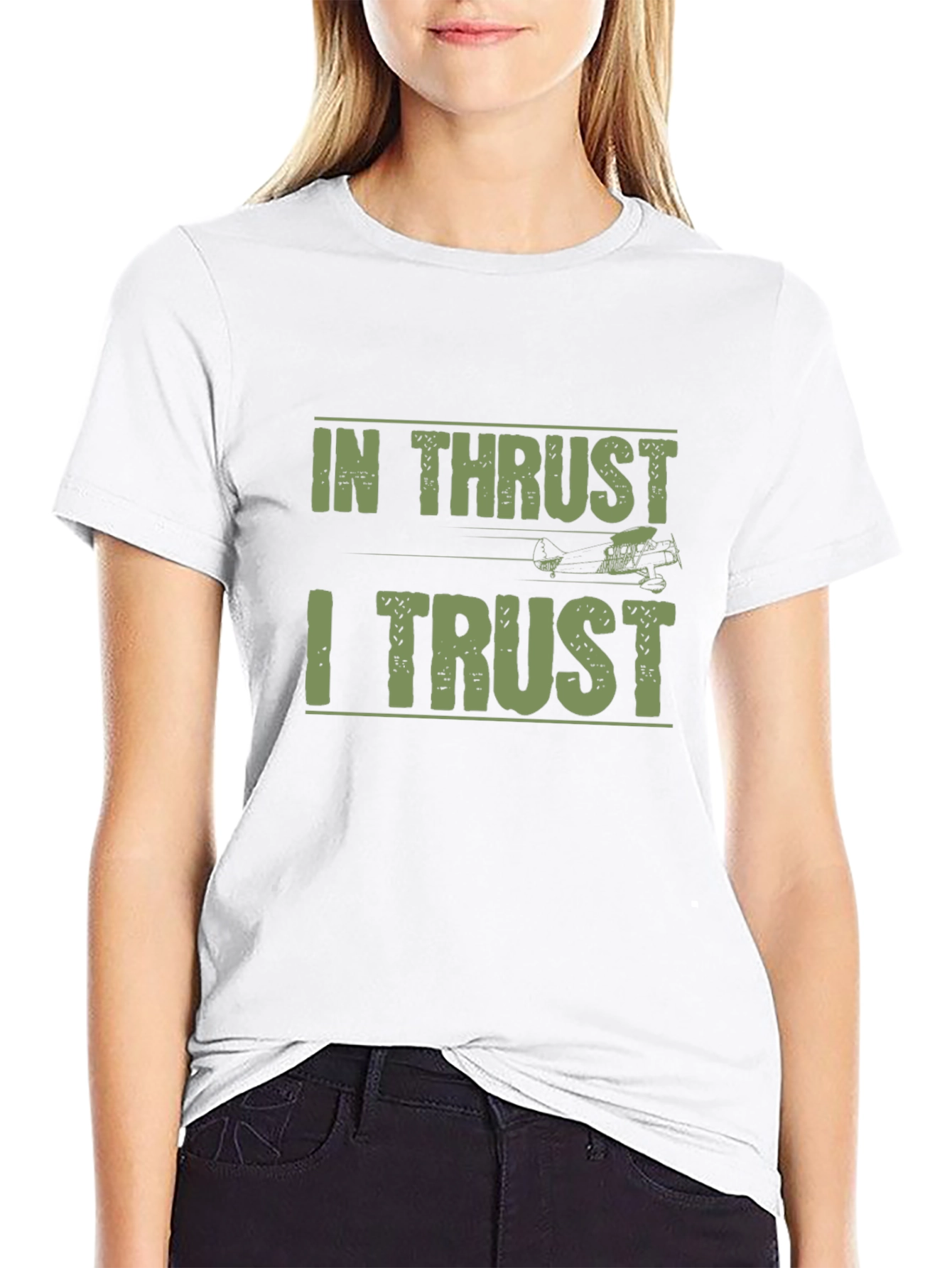 In Thrust I Trust T-Shirt | Airplane Aviation Tee