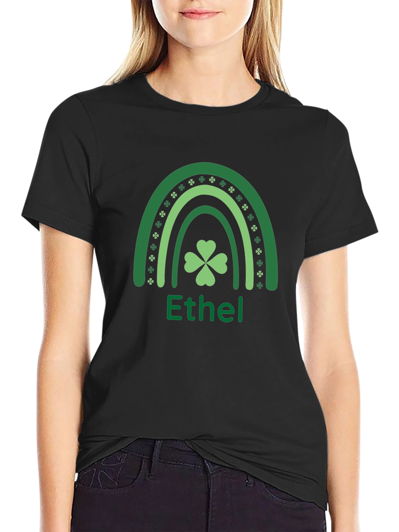 Ethel St. Patricks Day Shamrock Rainbow T-Shirt