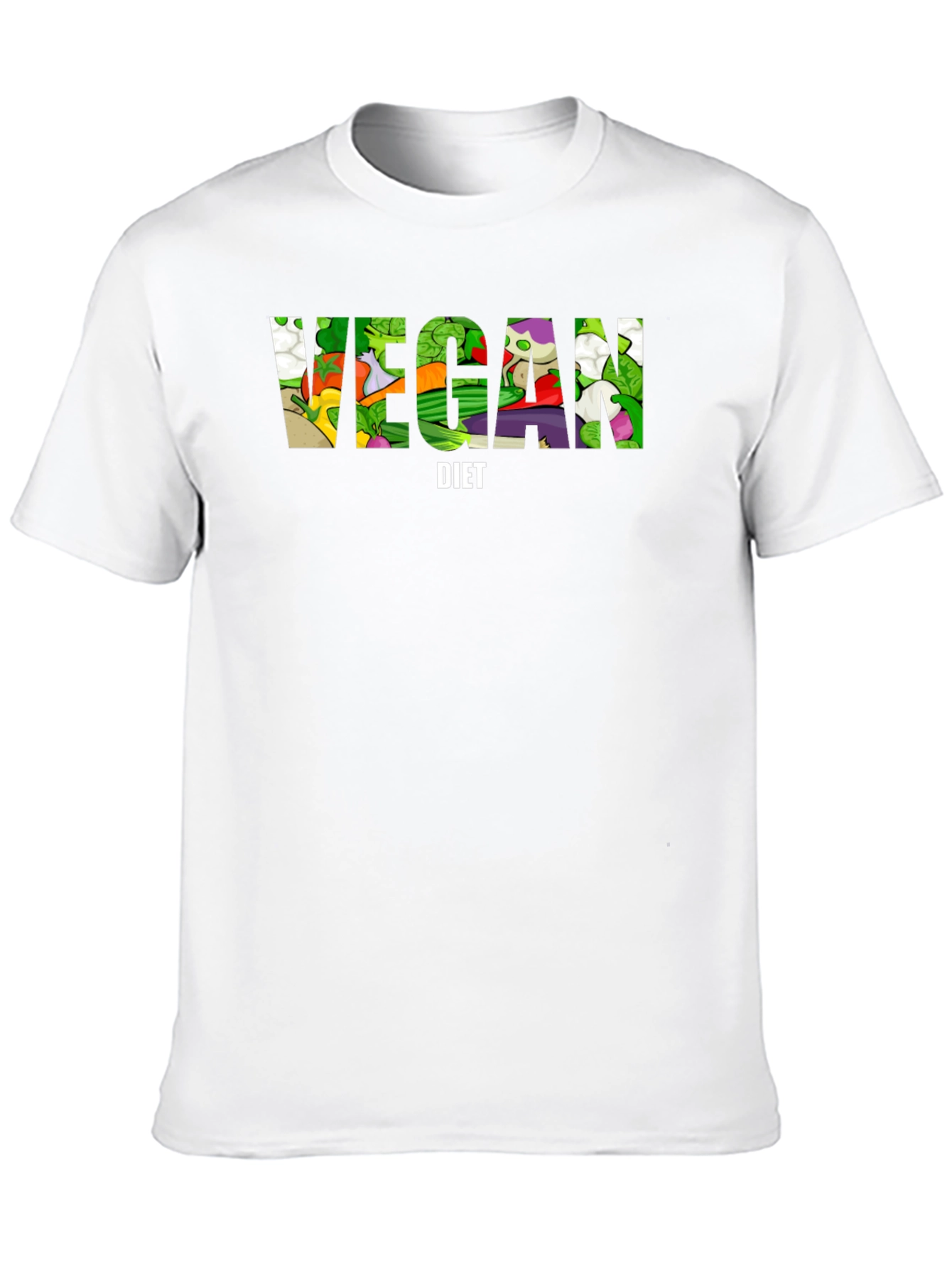Vegan Diet T-Shirt - Black Cotton Graphic Tee