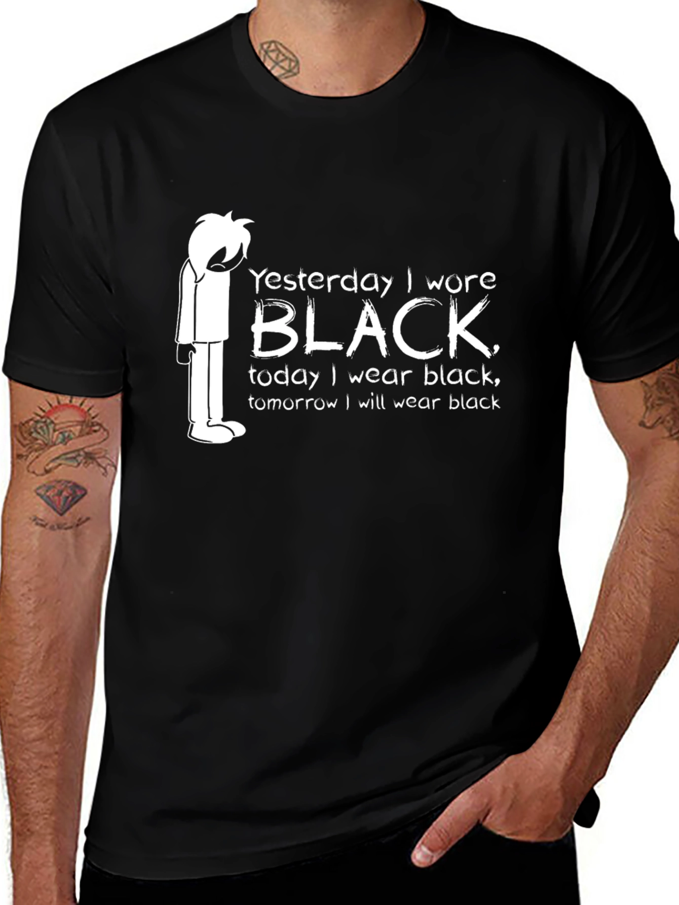Yesterday Black T-Shirt - Goth Emo Clothing