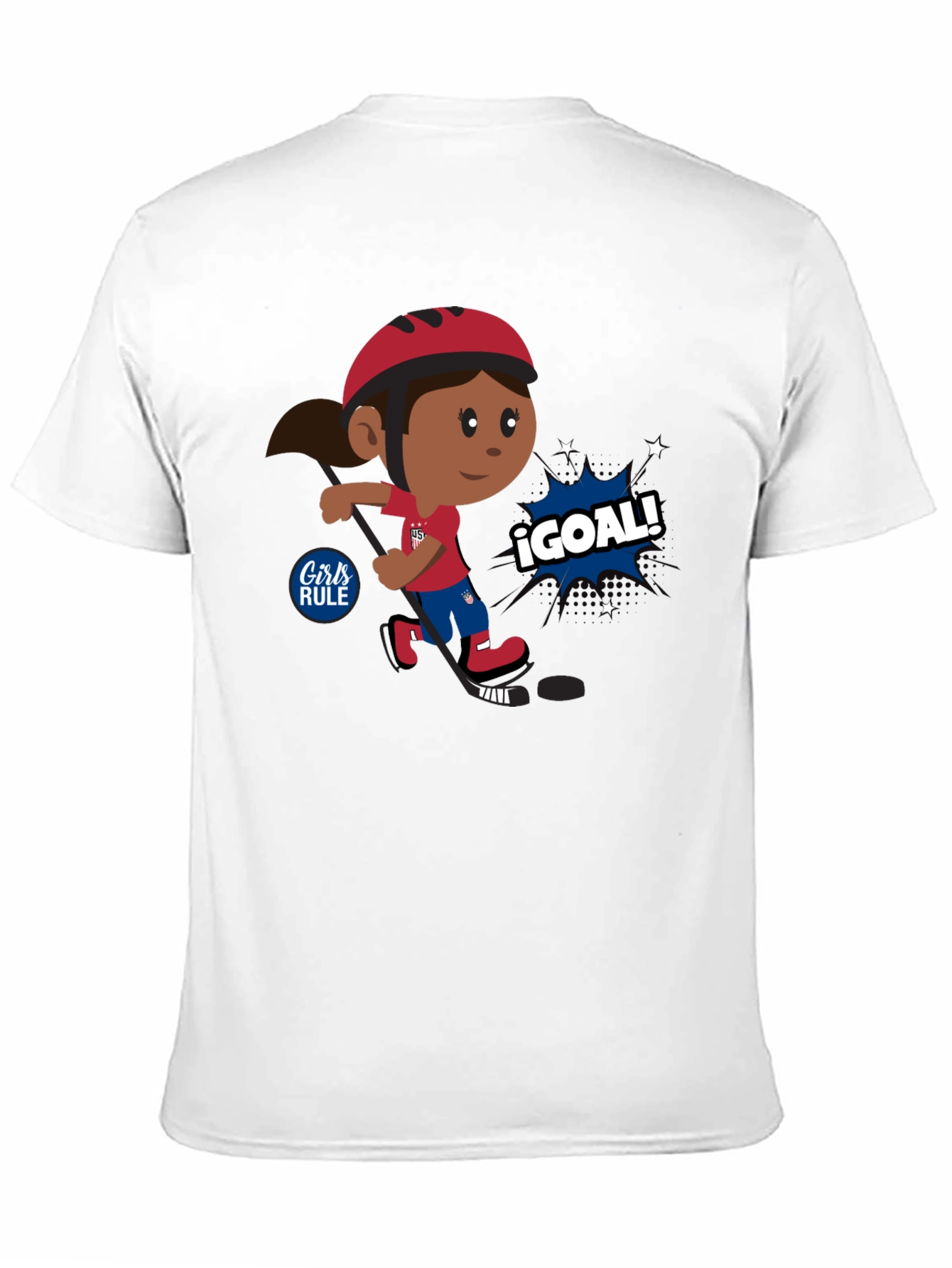 Girls Rule Cartoon Hockey Tee