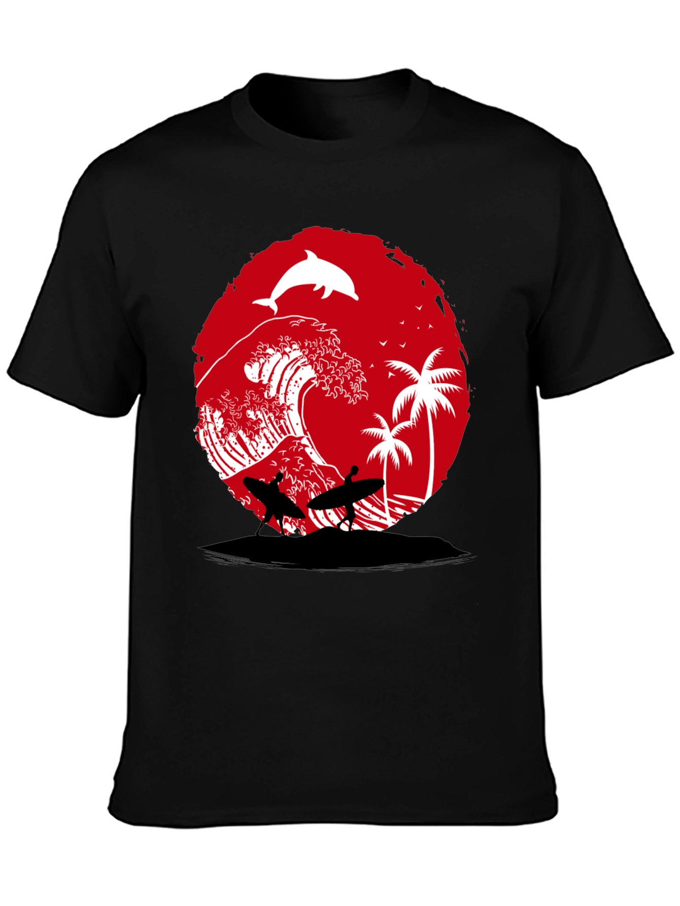 Surfing Beach Wave Graphic Tee
