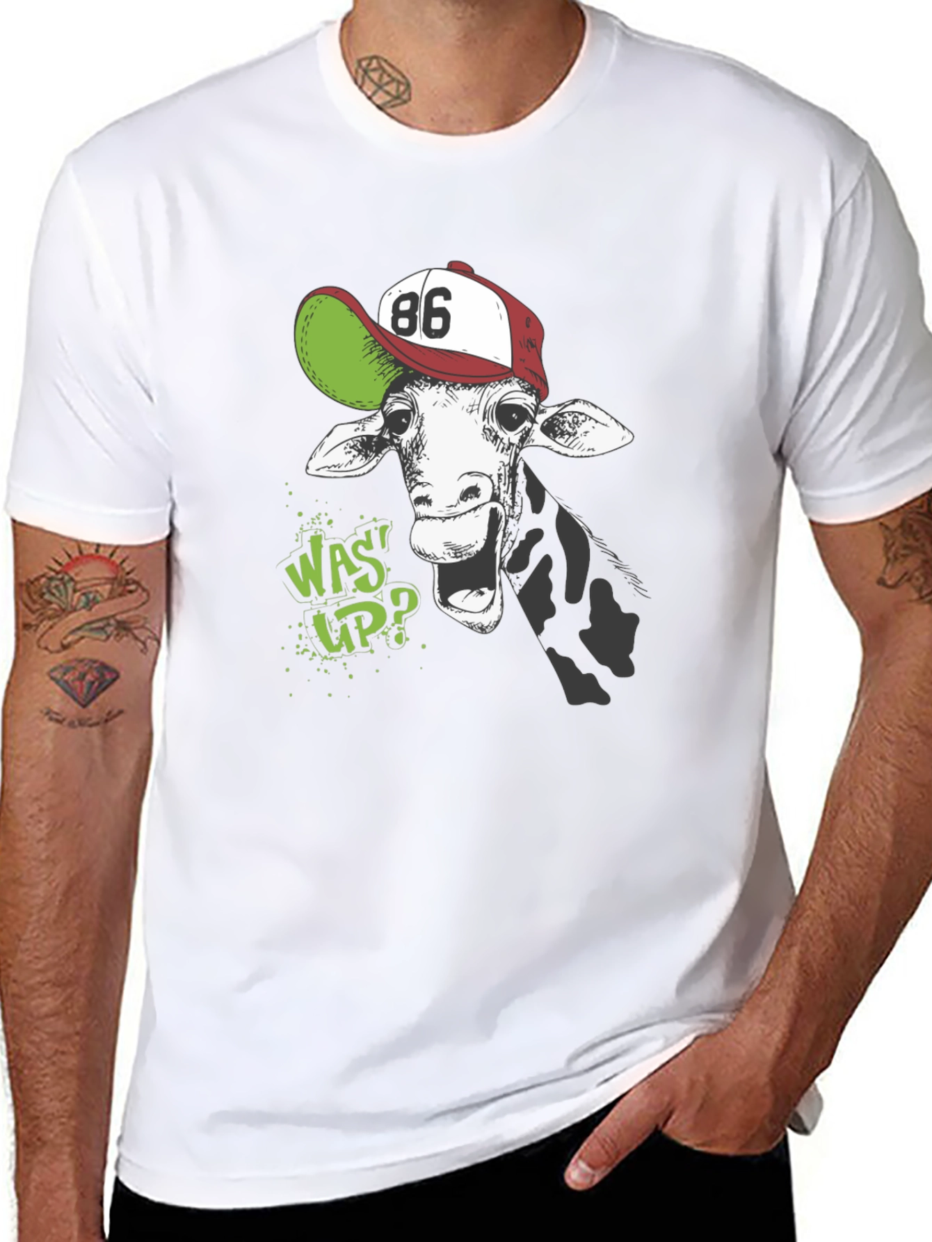 Giraffe Wassup Graphic T-Shirt