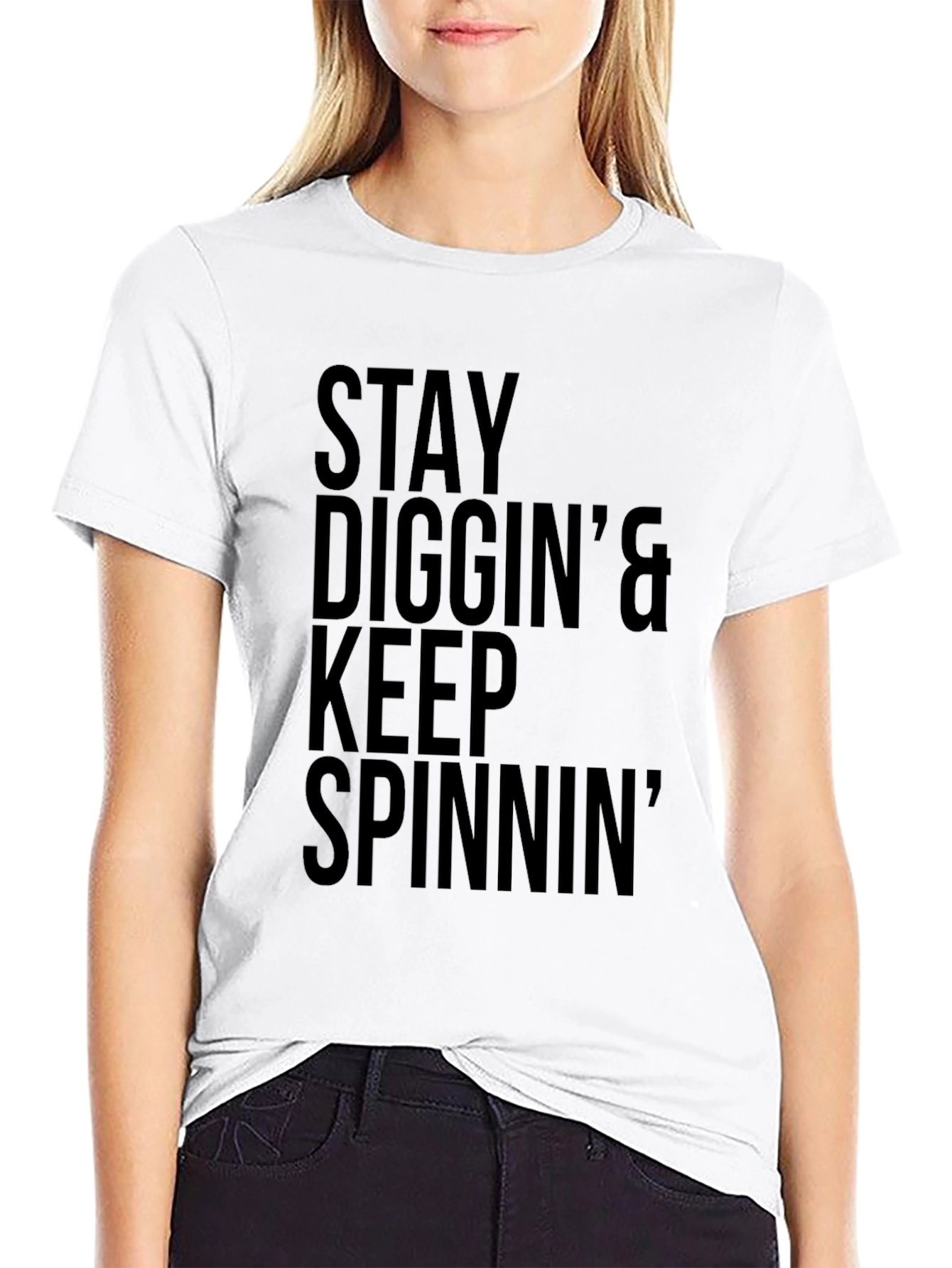 Stay Diggin & Keep Spinnin Graphic Tee