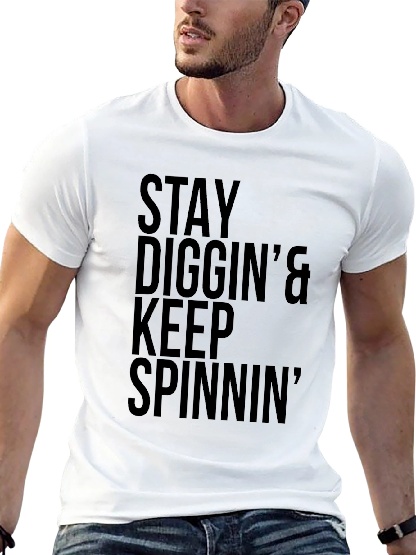 Stay Diggin & Keep Spinnin Graphic Tee