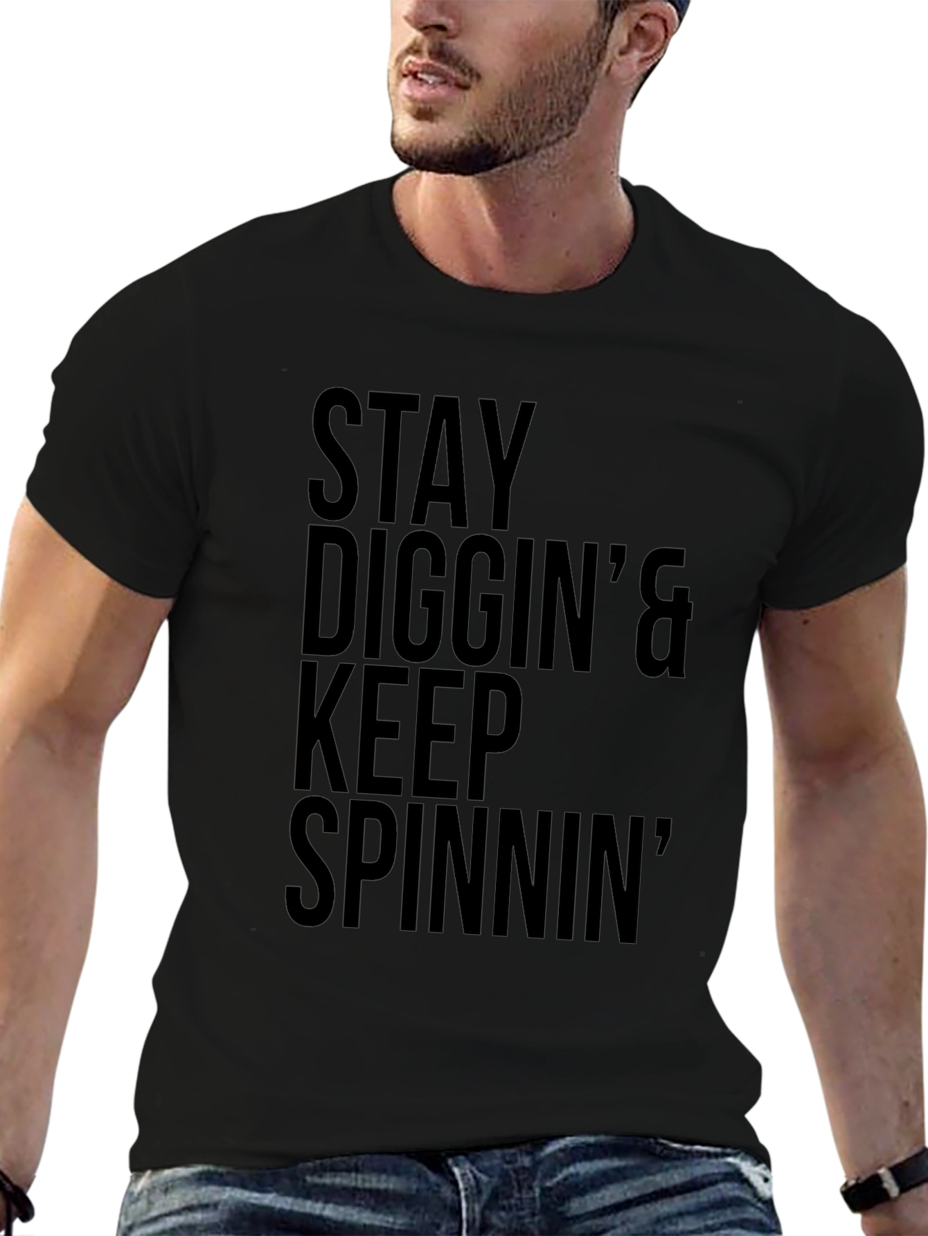 Stay Diggin & Keep Spinnin Graphic Tee