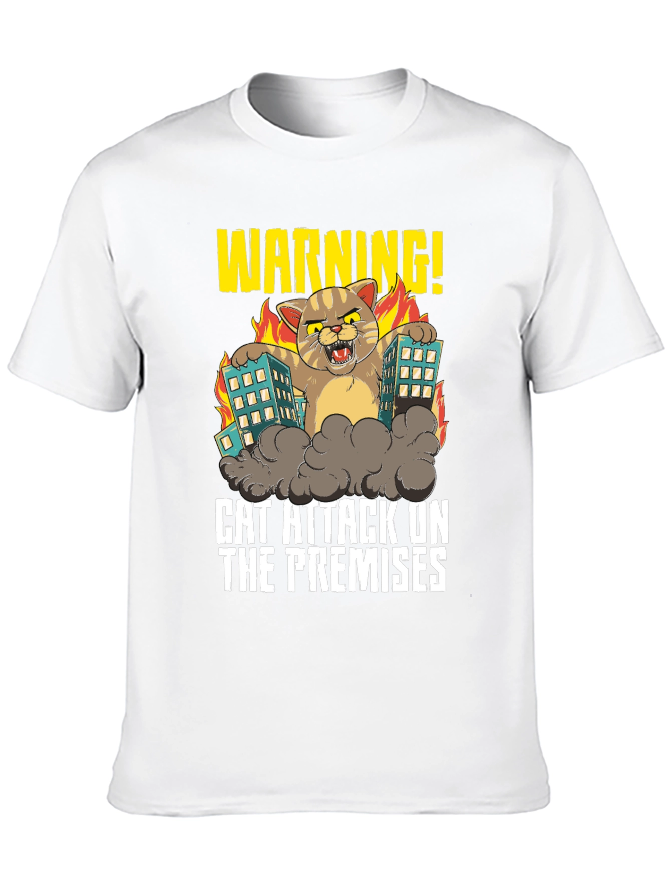 Warning! Cat Attack T-Shirt - Funny Graphic Tee