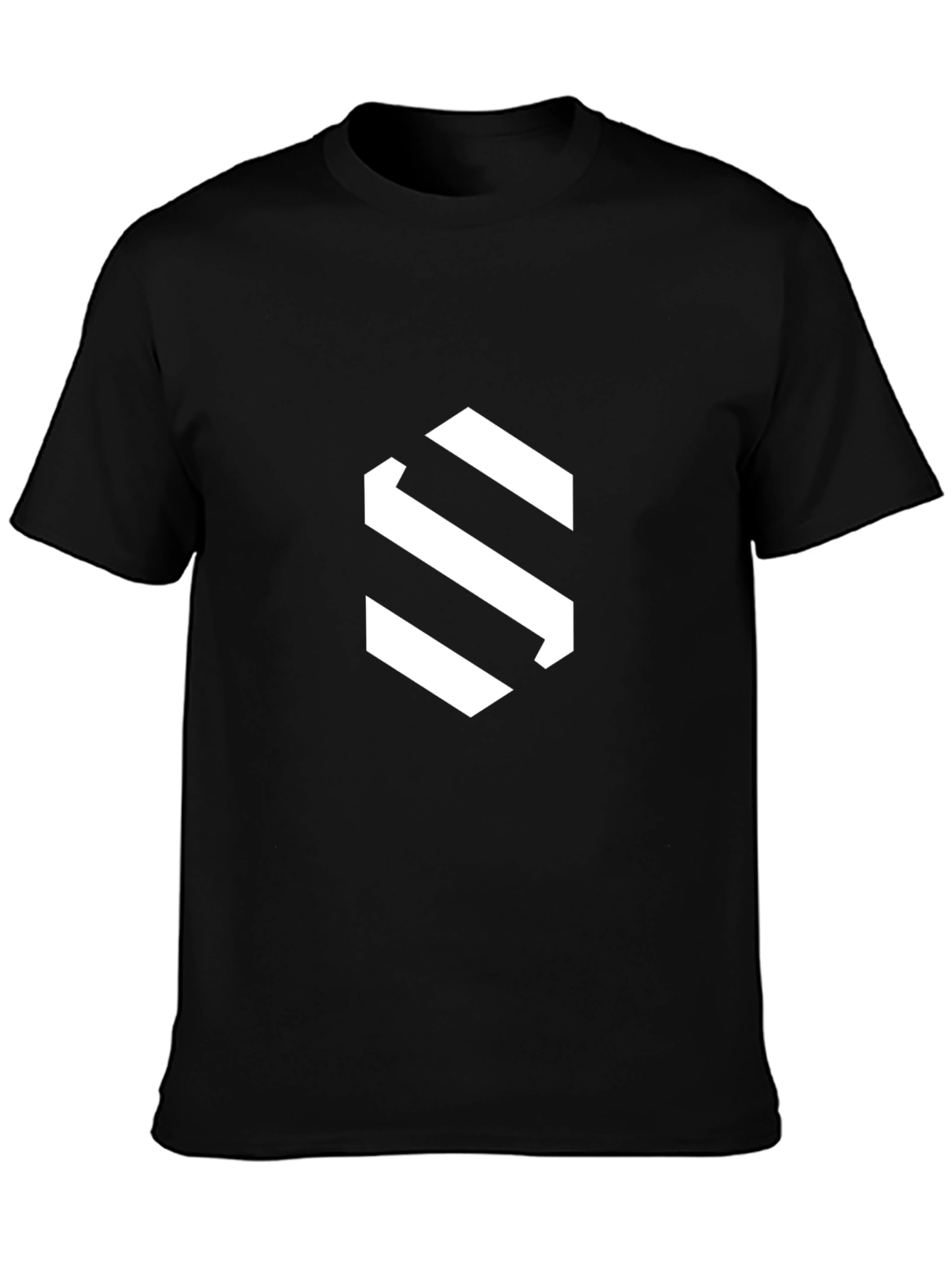 Modern Black Tee with Geometric S Logo