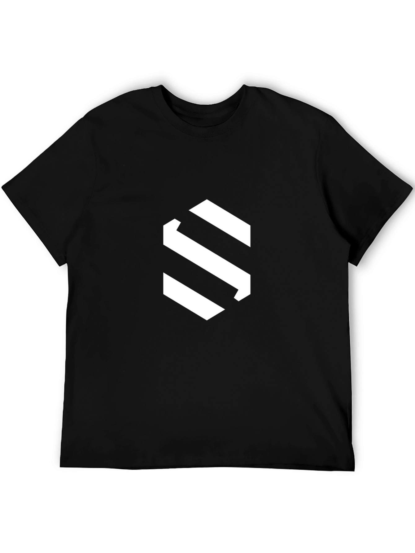 Modern Black Tee with Geometric S Logo