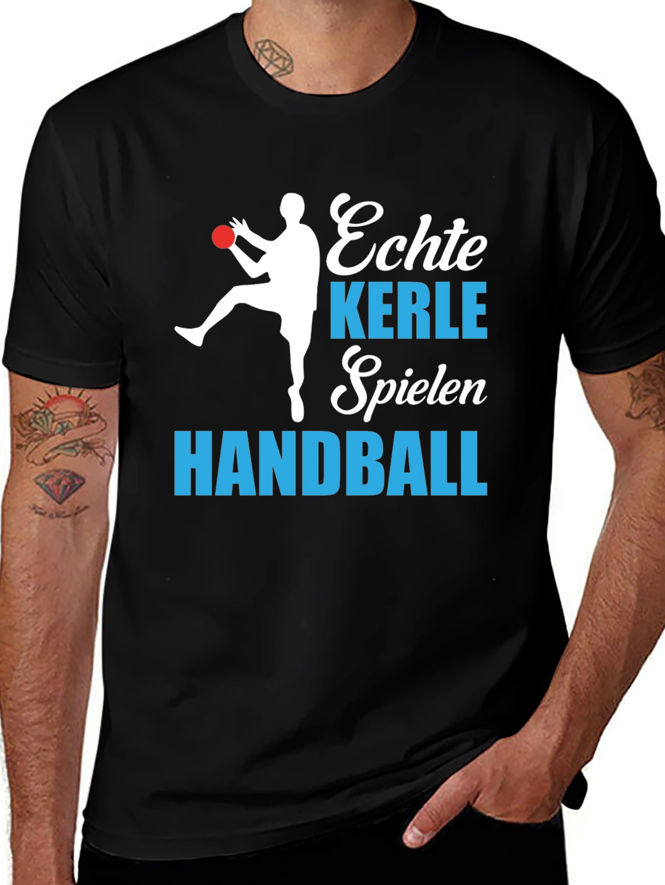 Echte Kerle Spielen Handball Graphic T-Shirt