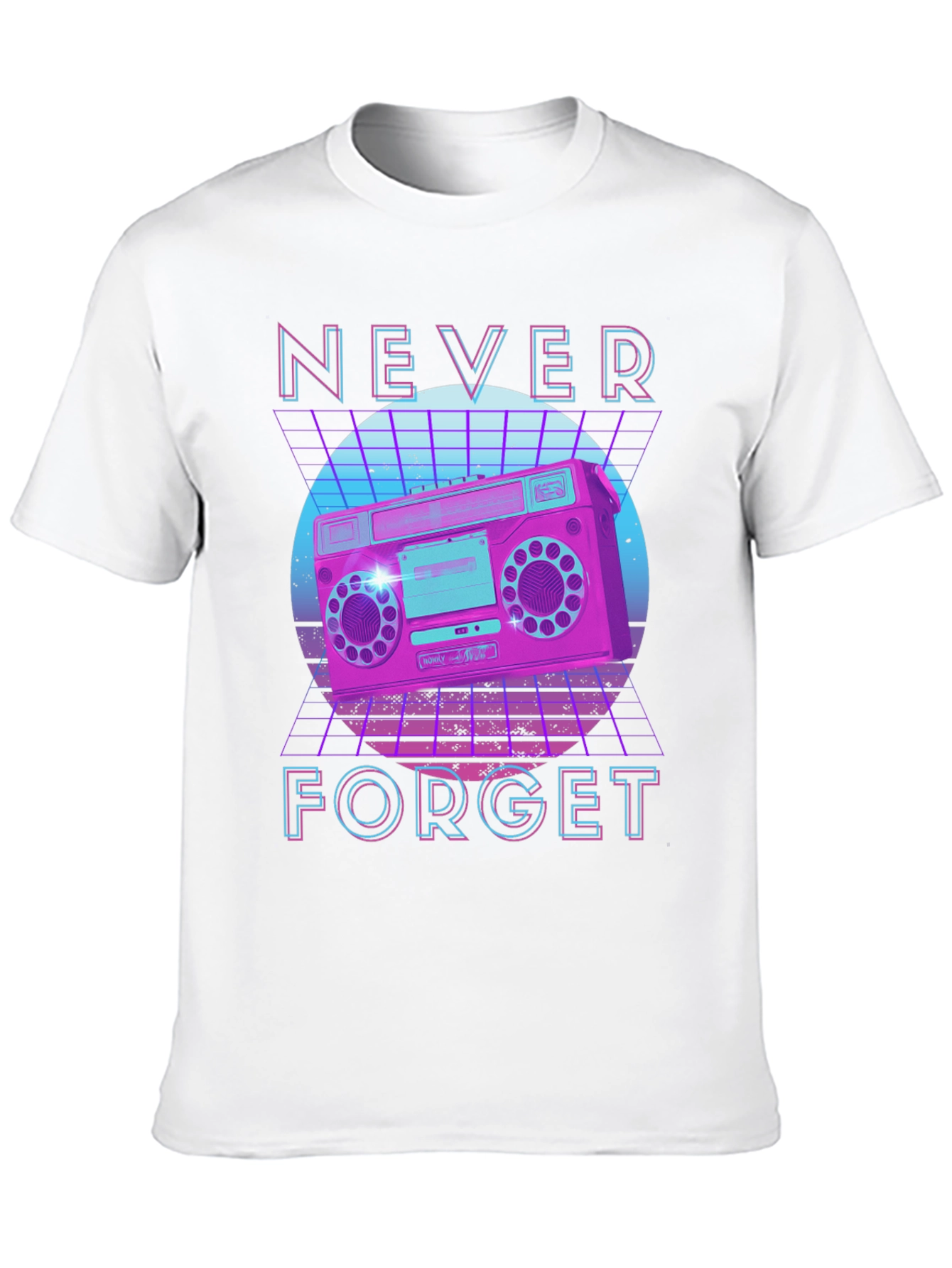 Retro Boombox Graphic Tee - Never Forget Nostalgia