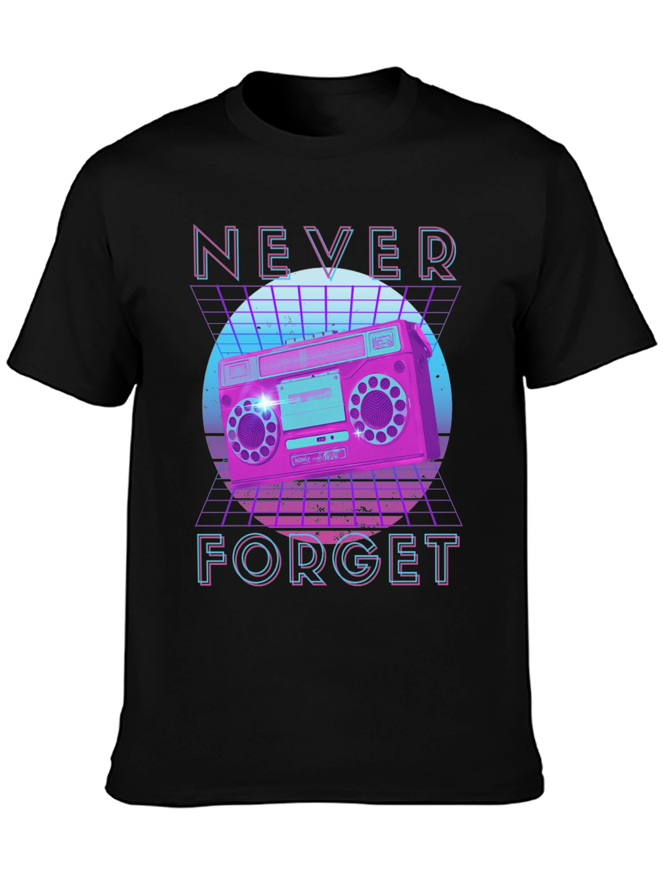 Retro Boombox Graphic Tee - Never Forget Nostalgia