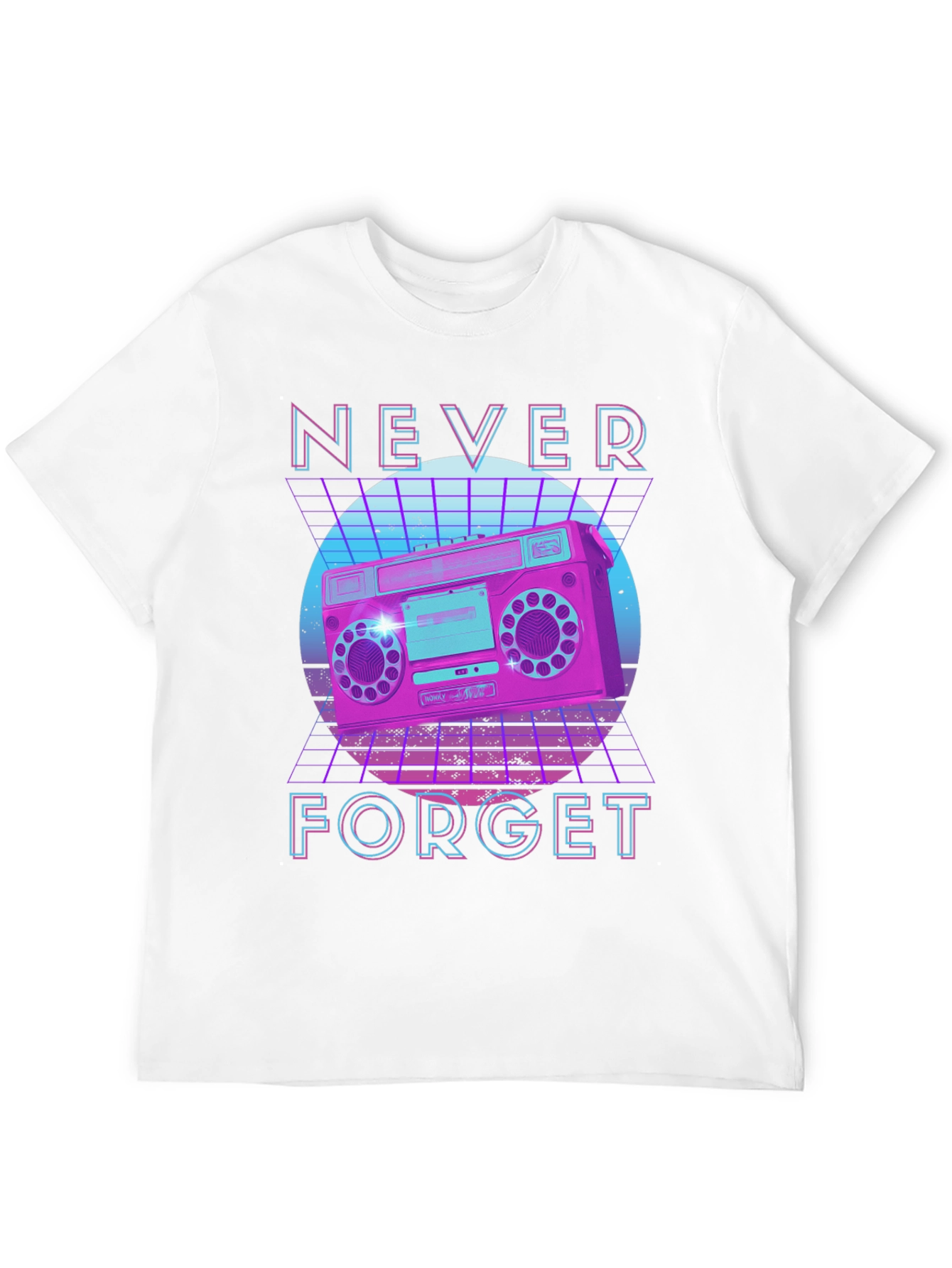 Retro Boombox Graphic Tee - Never Forget Nostalgia