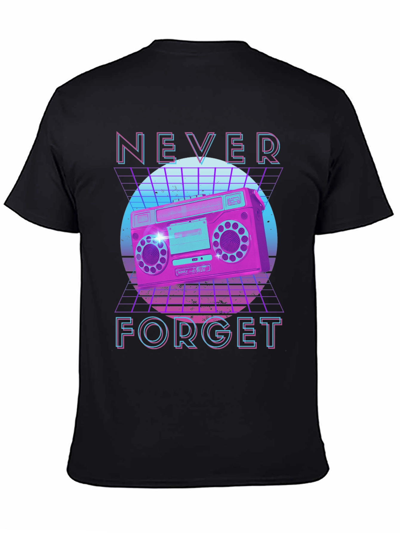 Retro Boombox Graphic Tee - Never Forget Nostalgia