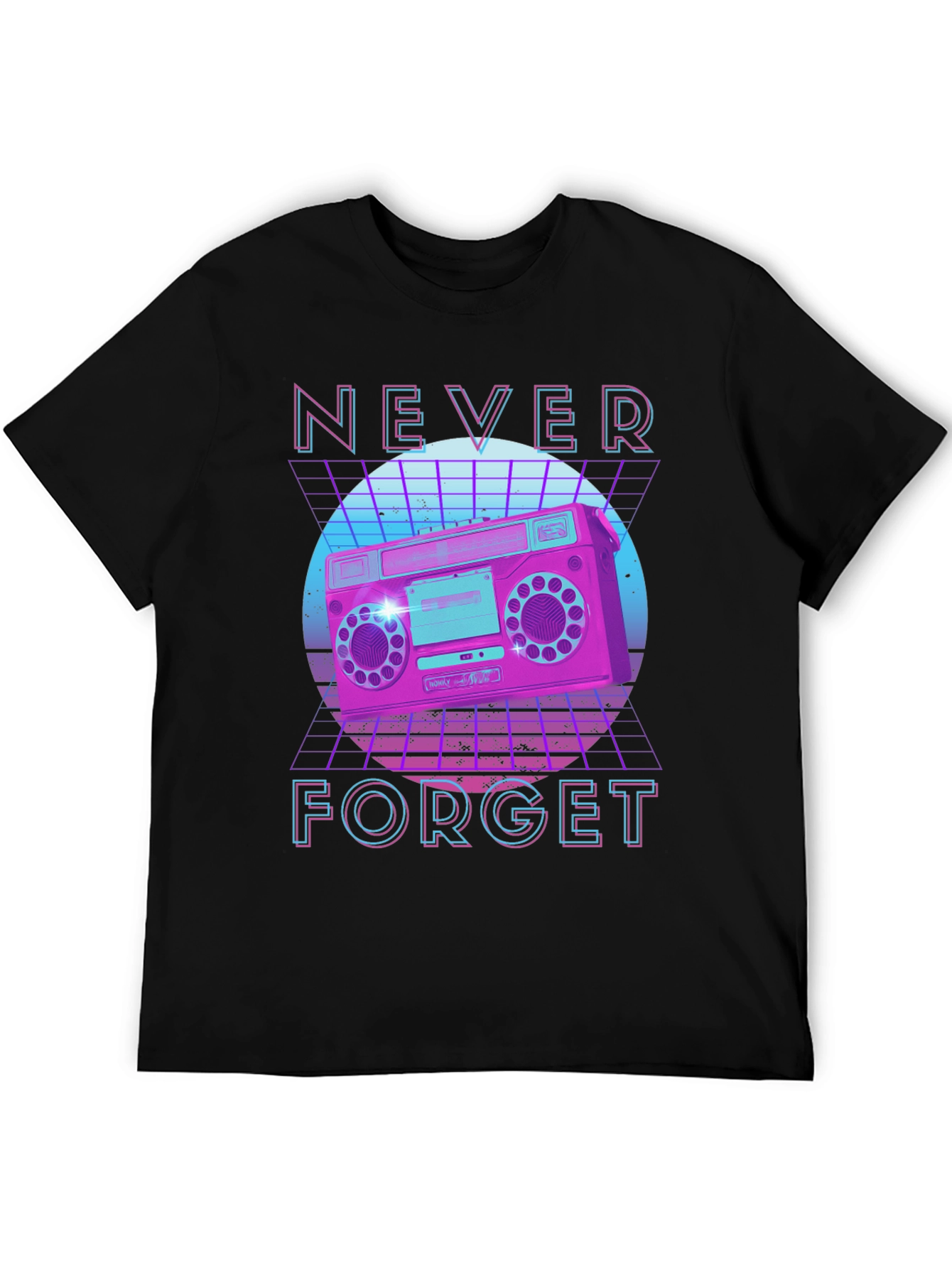 Retro Boombox Graphic Tee - Never Forget Nostalgia