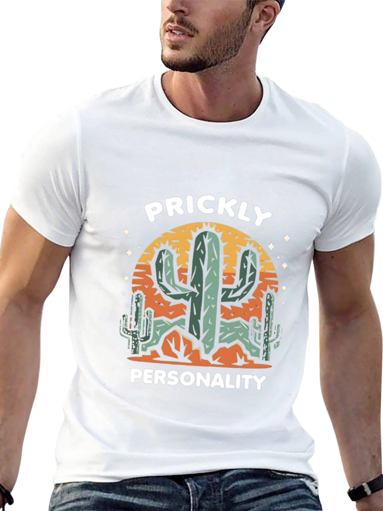 Prickly Personality Cactus Graphic T-Shirt