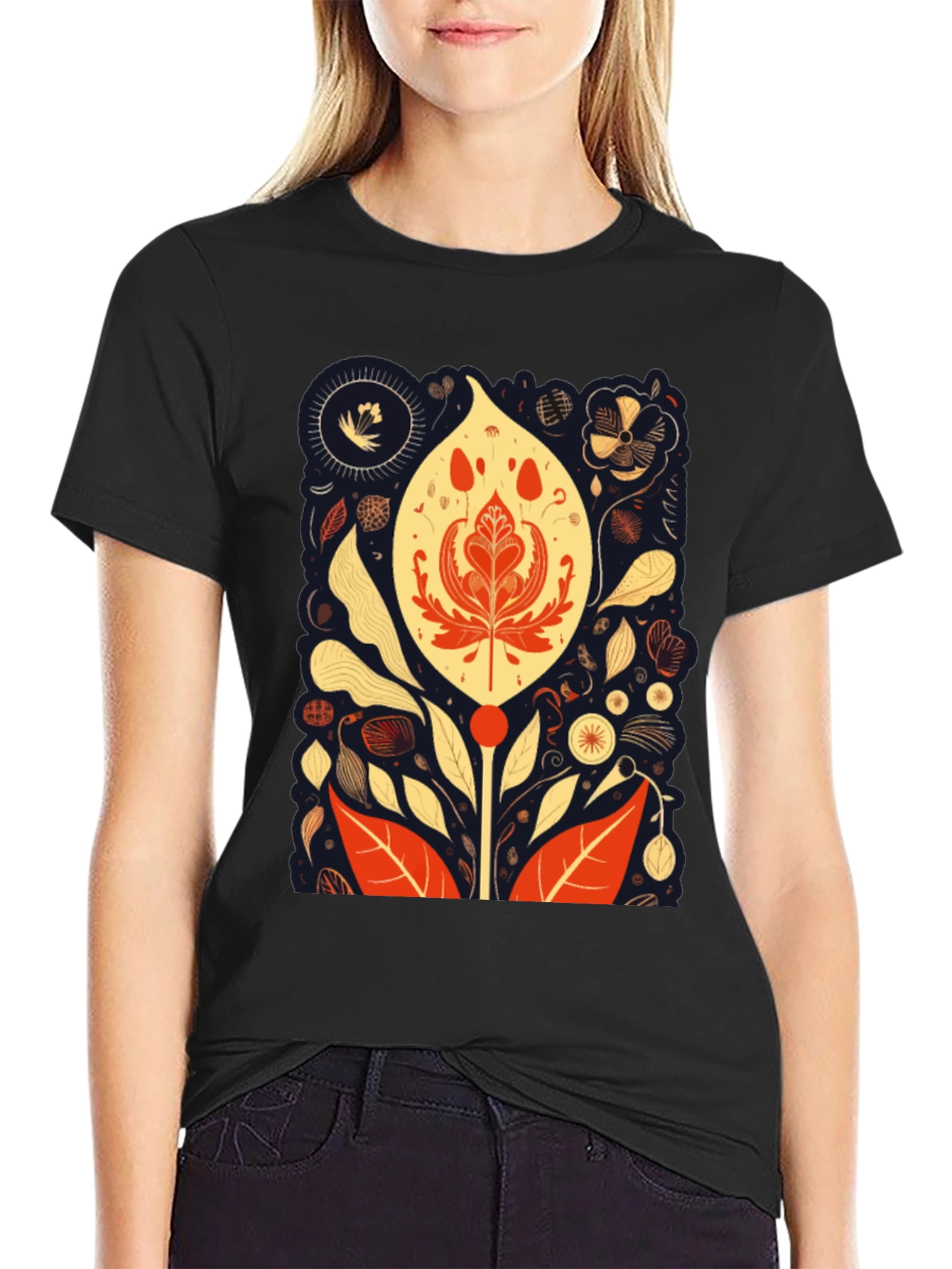 Floral Art Print T-Shirt