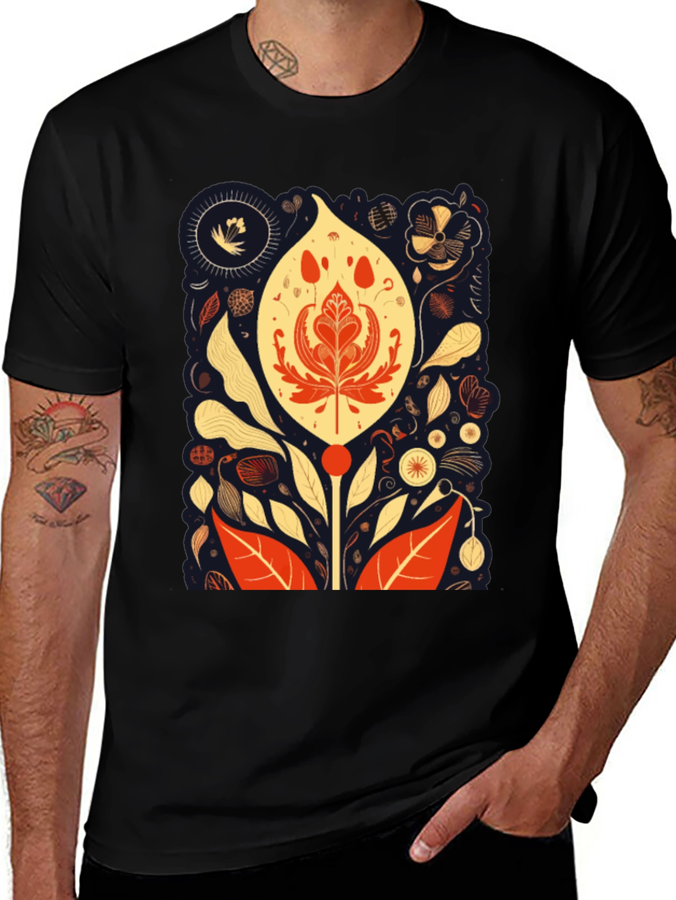 Floral Art Print T-Shirt