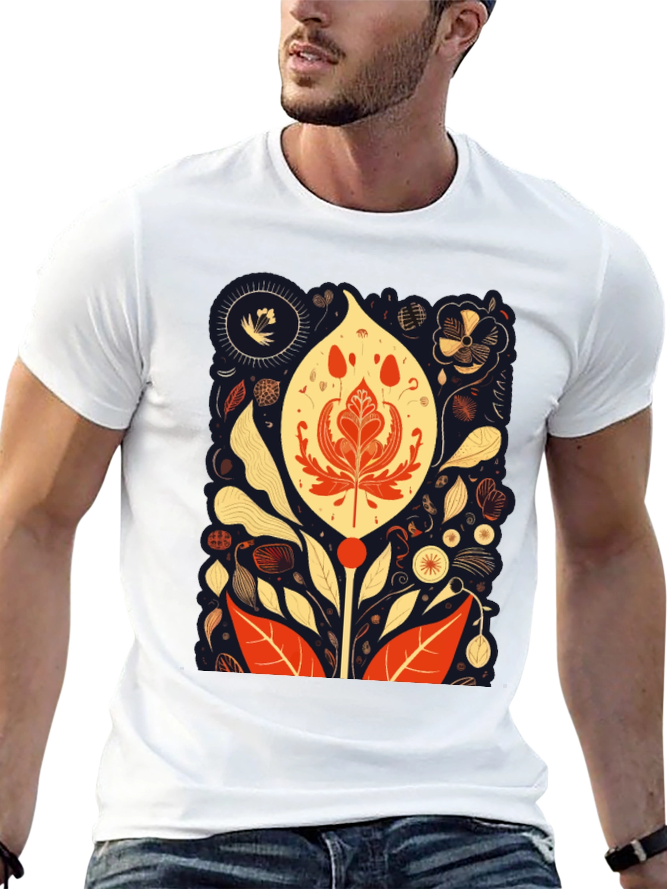 Floral Art Print T-Shirt