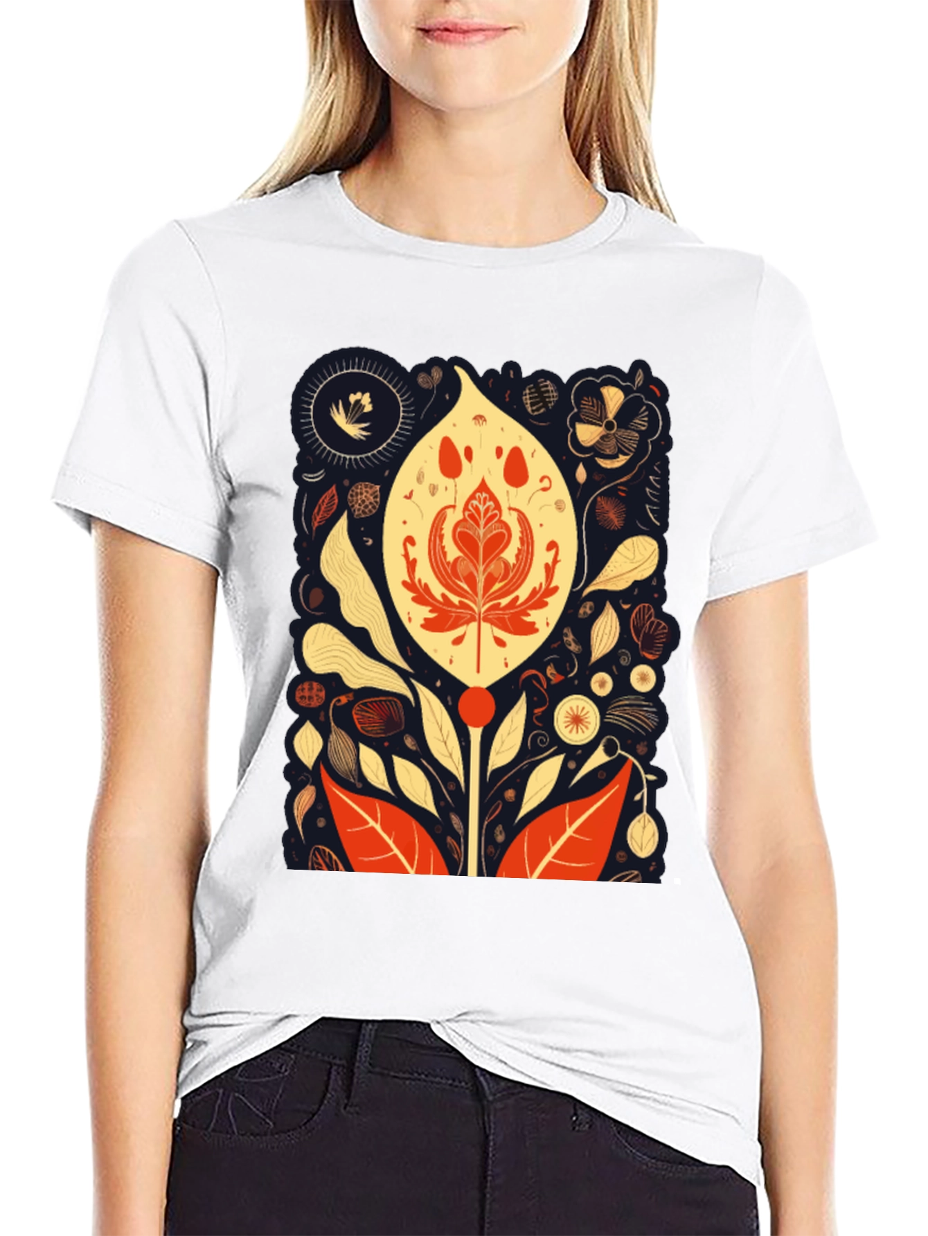 Floral Art Print T-Shirt