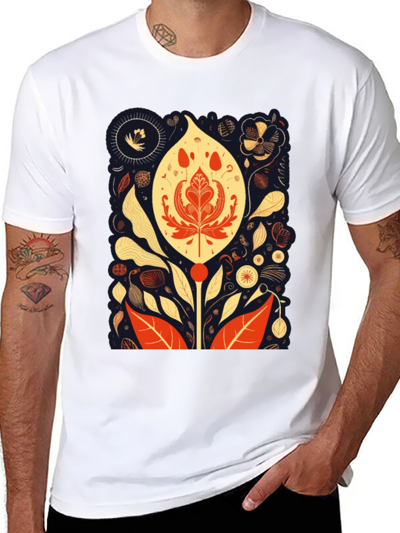 Floral Art Print T-Shirt