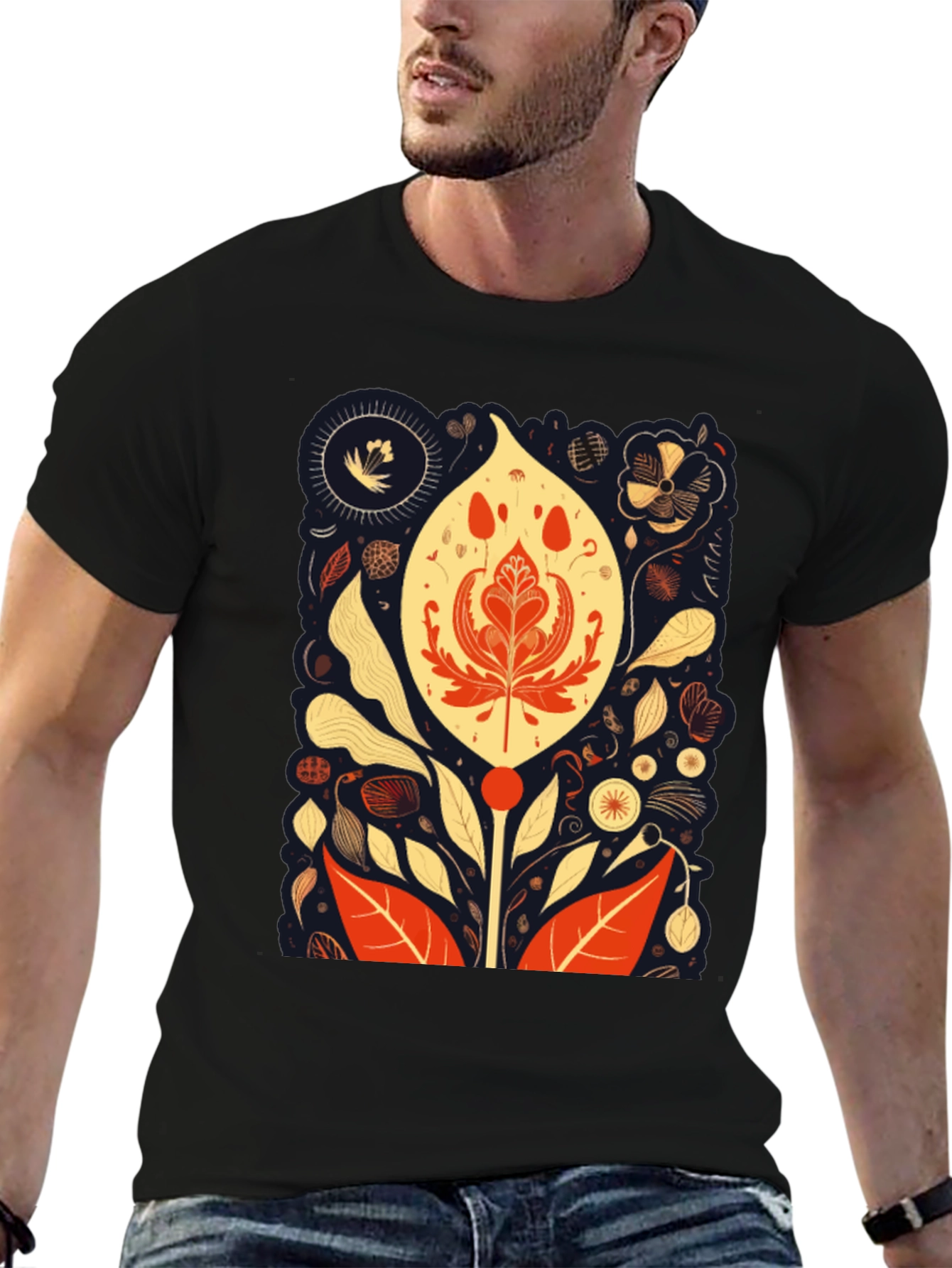 Floral Art Print T-Shirt