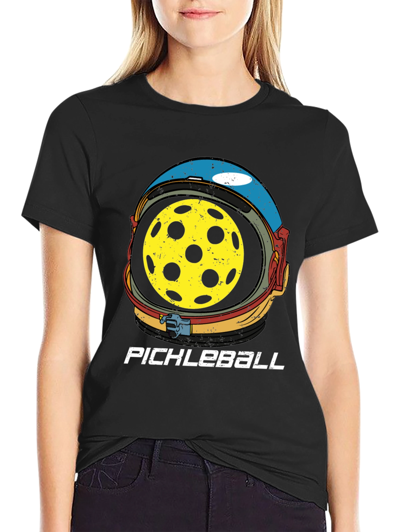 Pickleball Astronaut Helmet Graphic Tee - Unisex