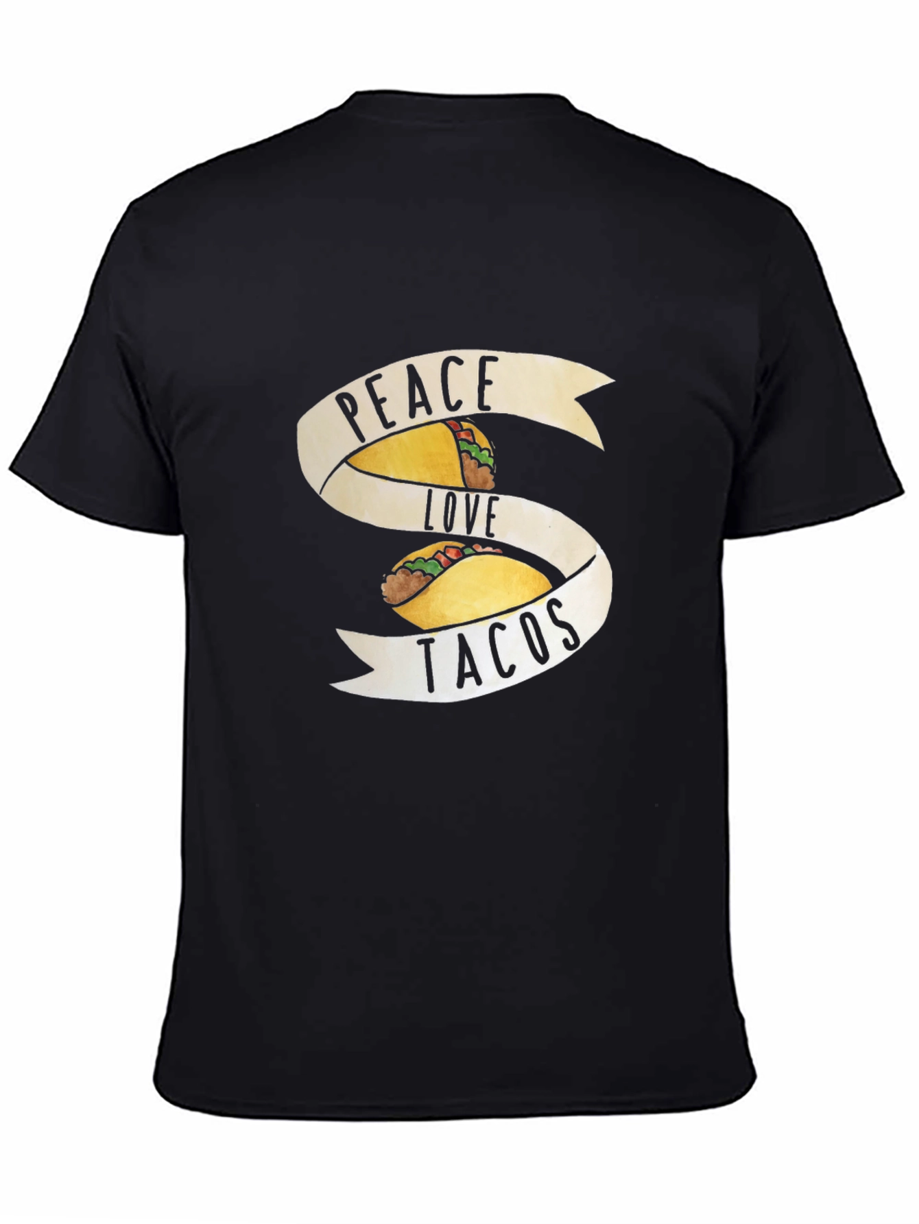 Peace Love Tacos Graphic Tee - Mens Black T-Shirt
