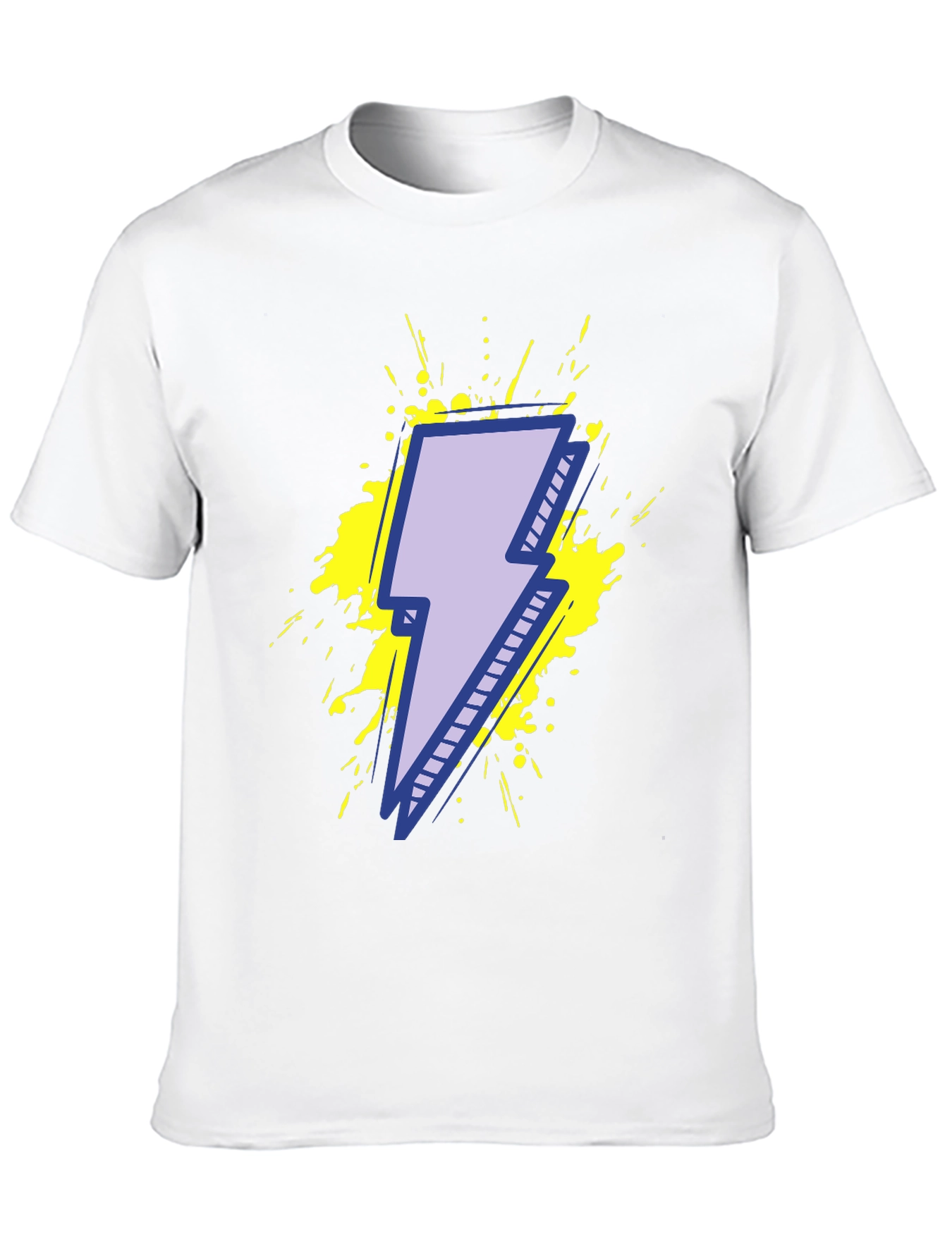 Lightning Bolt Graphic Tee - Black Cotton T-Shirt