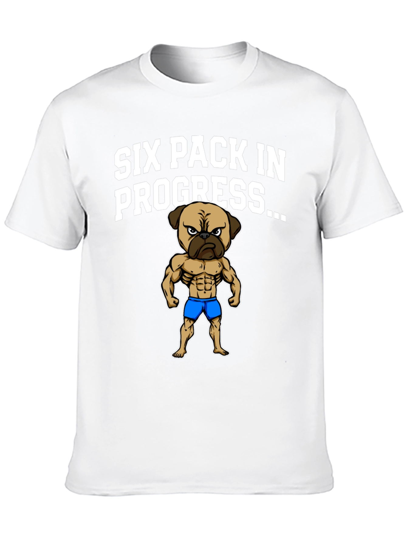 Six Pack Pug T-Shirt - Funny Workout Shirt