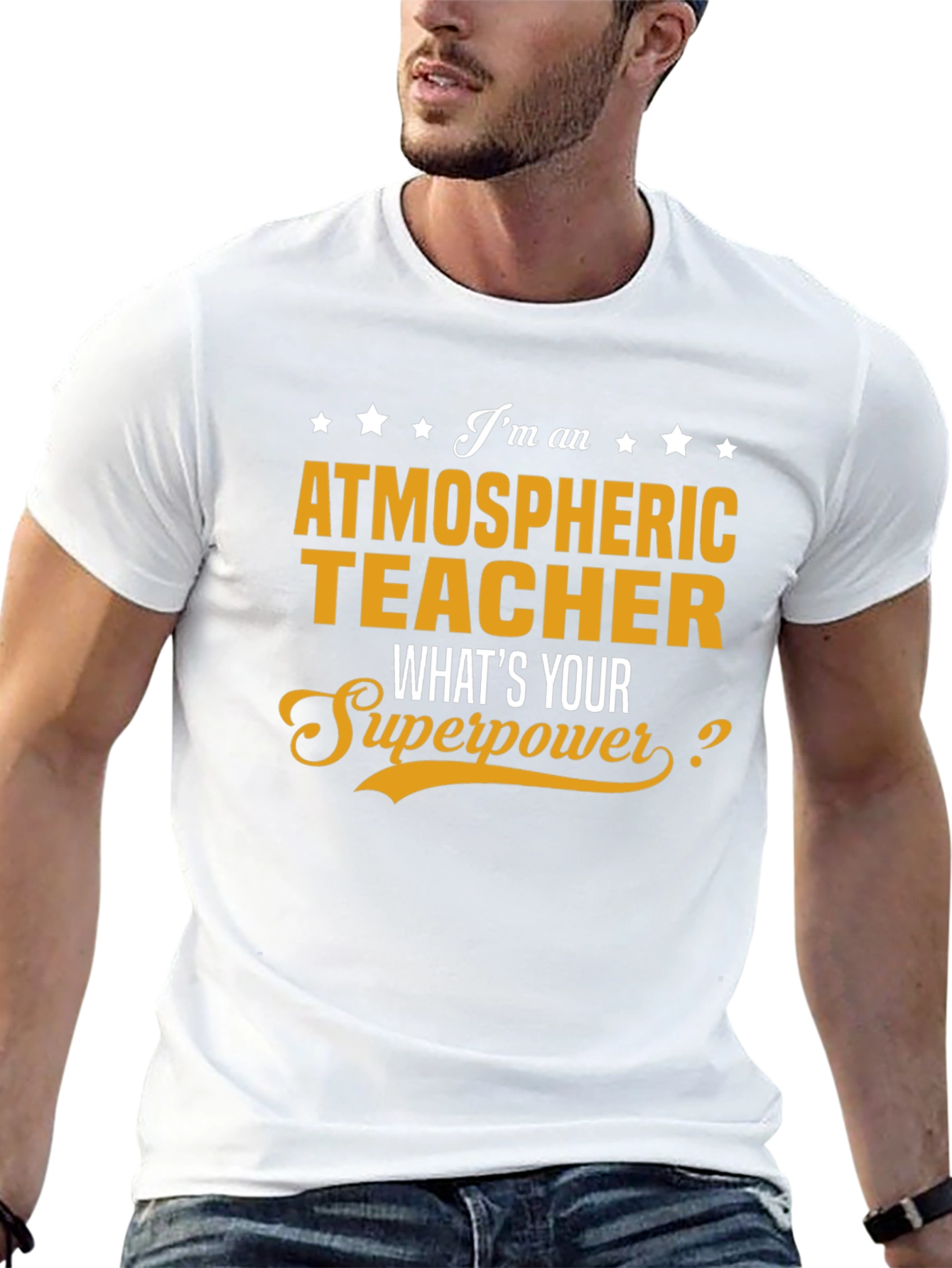 Atmospheric Teacher Superpower Graphic T-Shirt