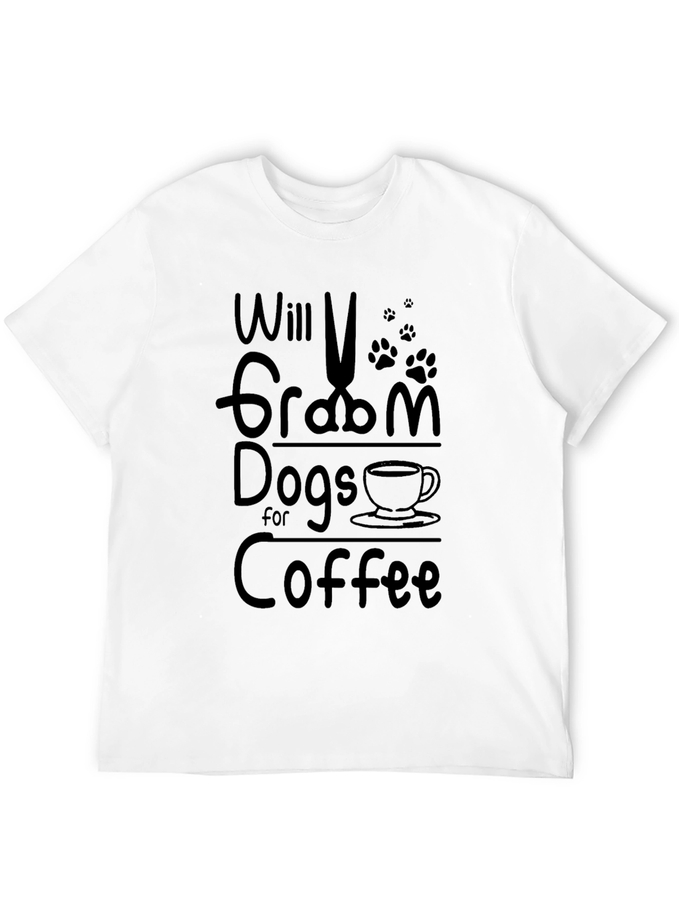 Will Groom Dogs for Coffee Black Graphic Tee