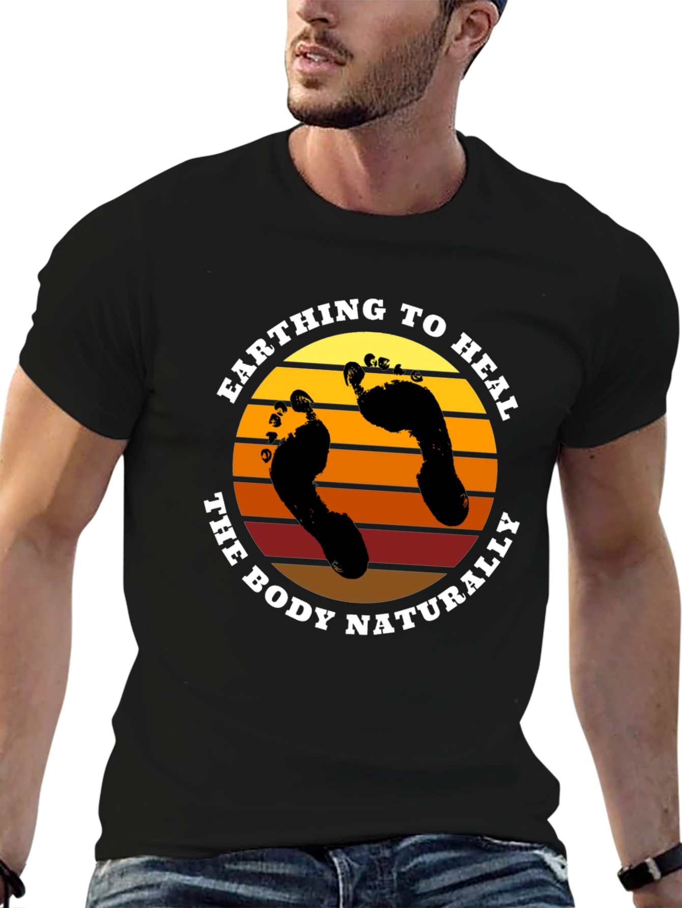 Earthing to Heal Graphic Tee - Black