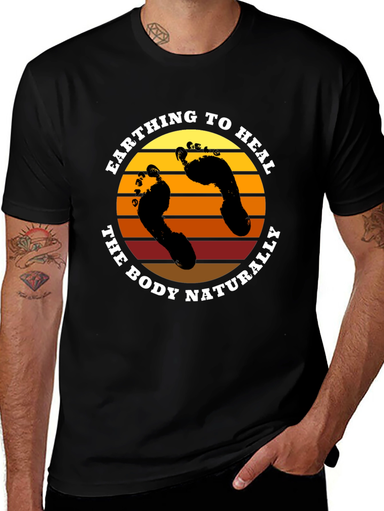 Earthing to Heal Graphic Tee - Black