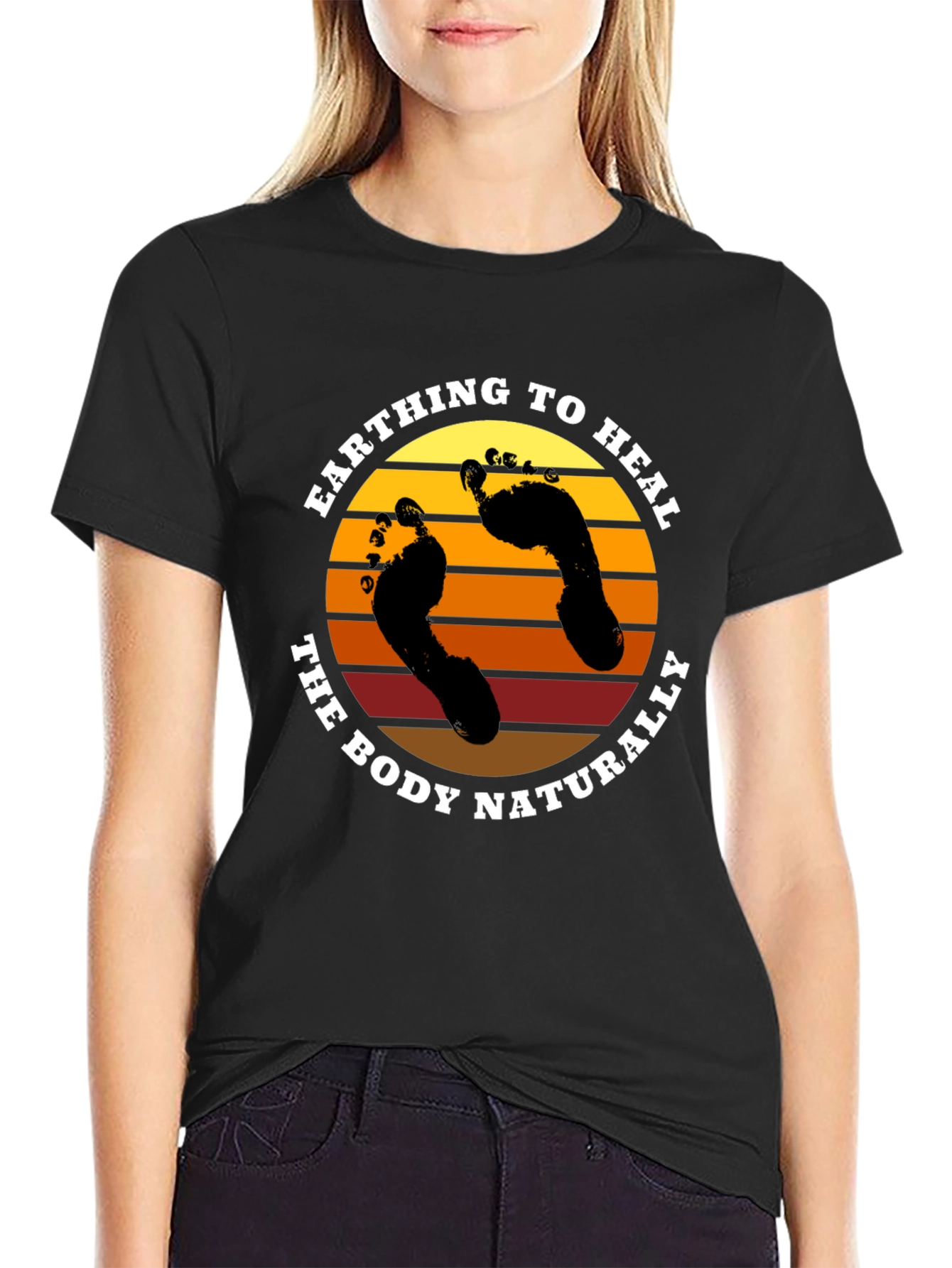 Earthing to Heal Graphic Tee - Black