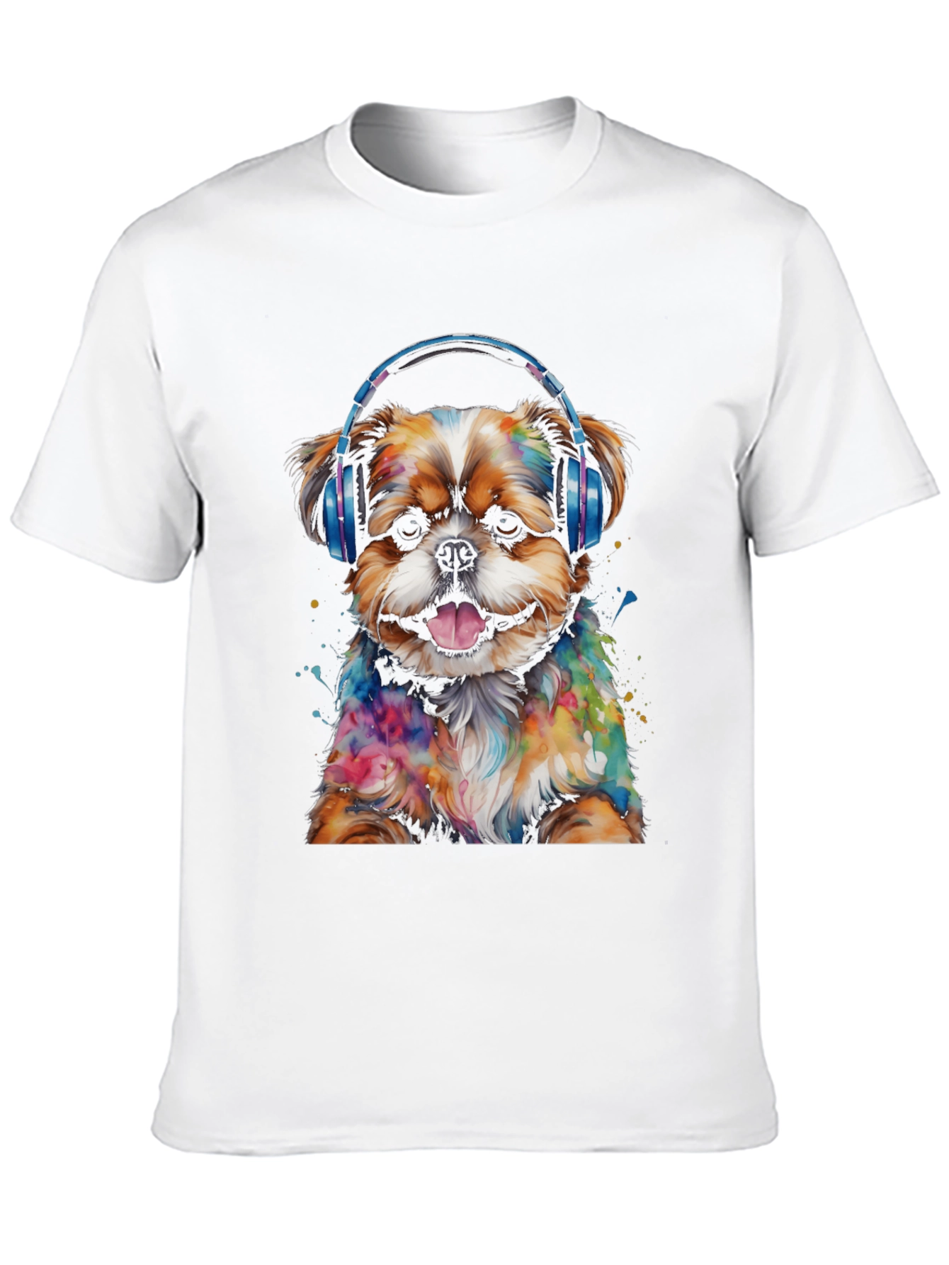 Dog with Headphones Graphic Tee