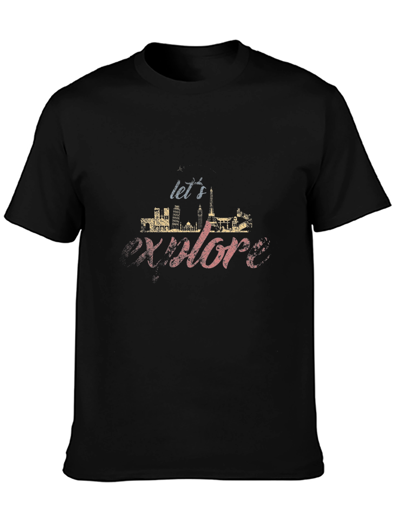 Lets Explore Graphic Tee - Black