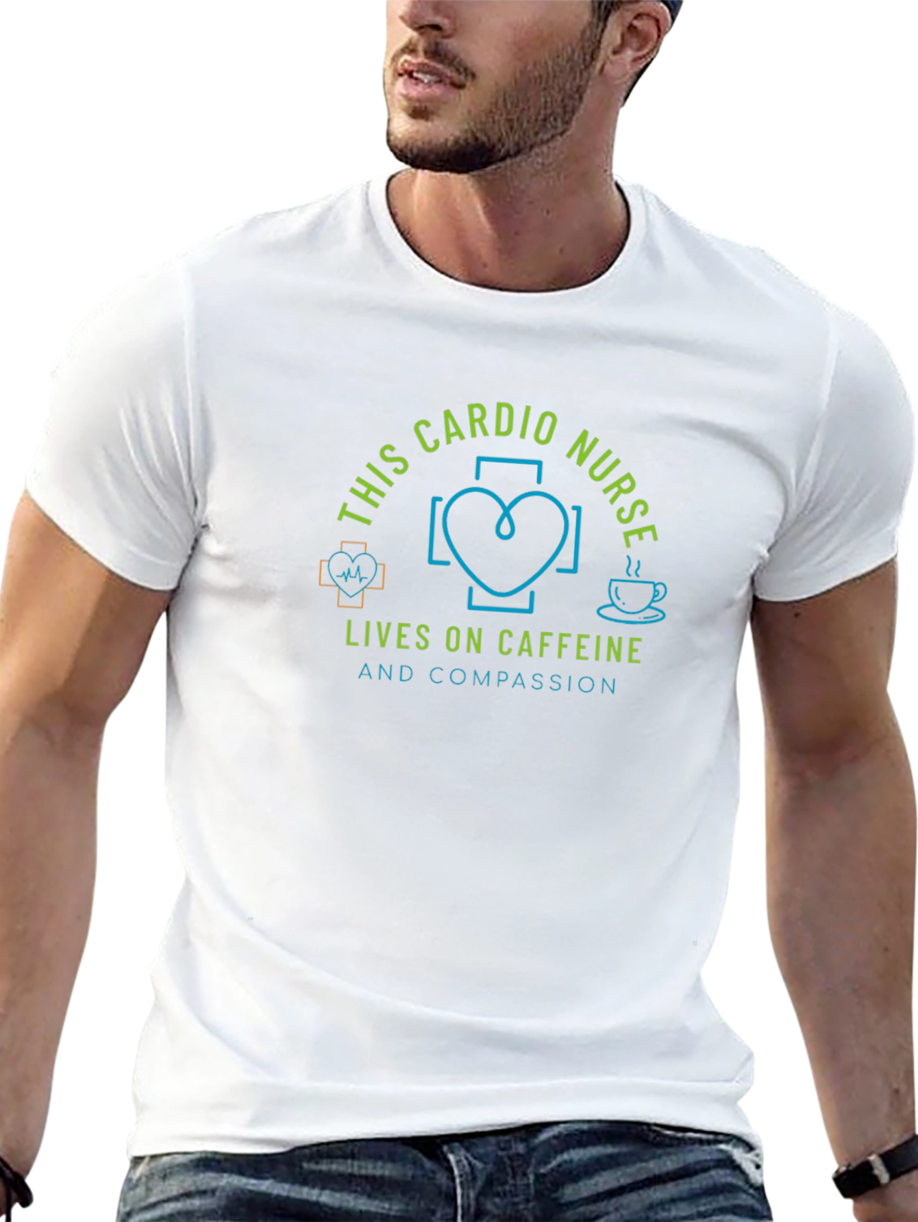 Cardio Nurse Caffeine & Compassion Black T-Shirt