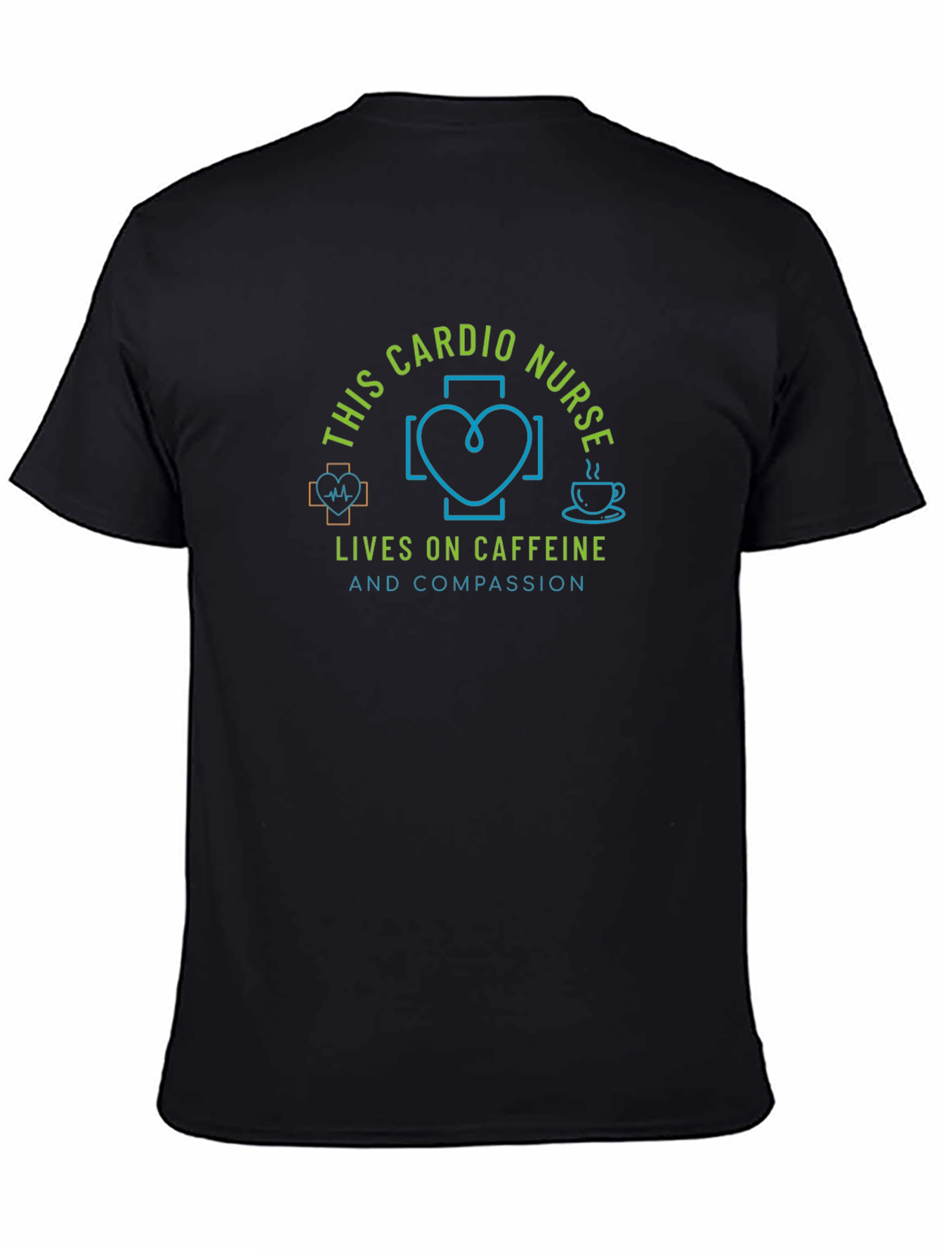 Cardio Nurse Caffeine & Compassion Black T-Shirt