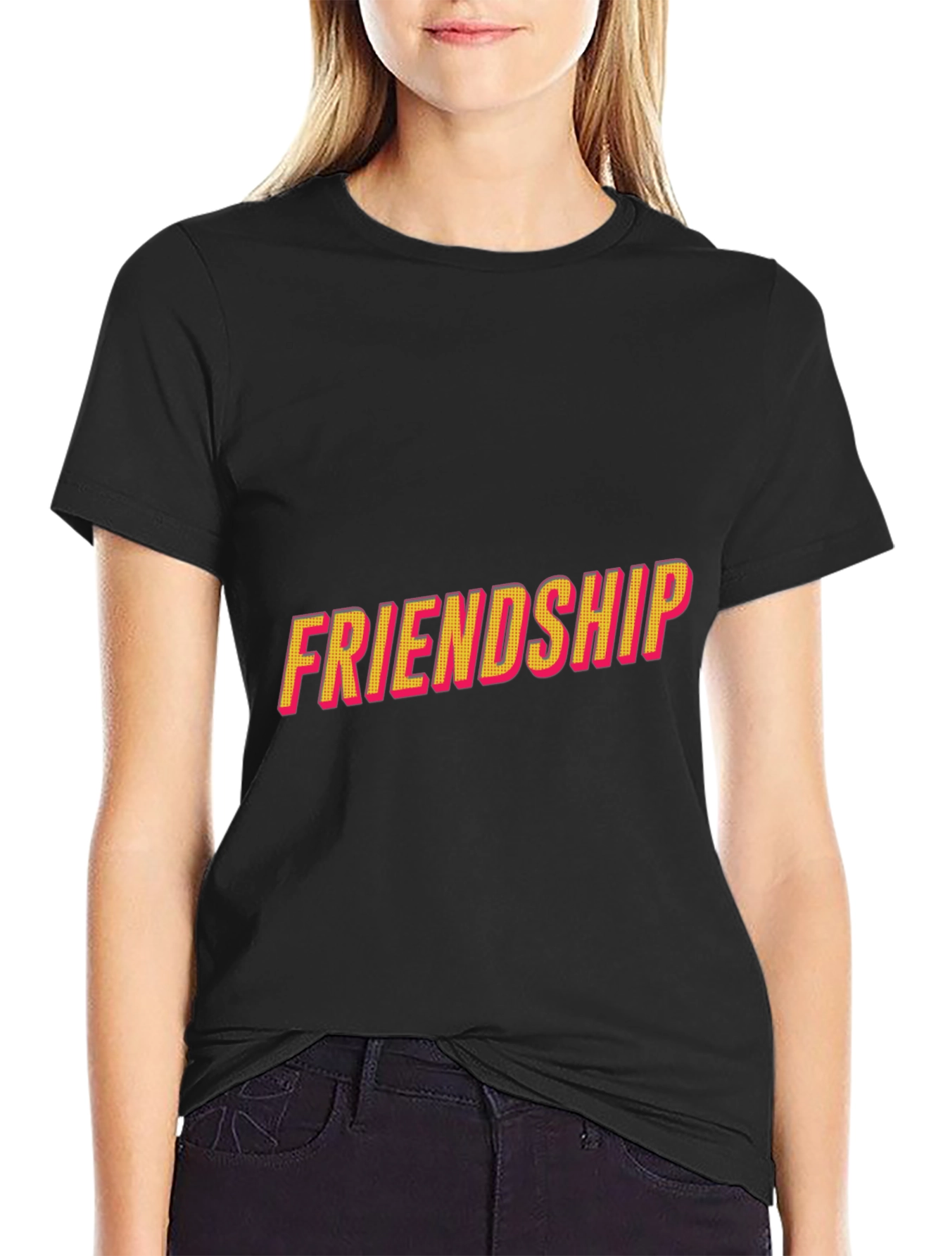 Friendship Graphic Tee - Stylish Black T-Shirt
