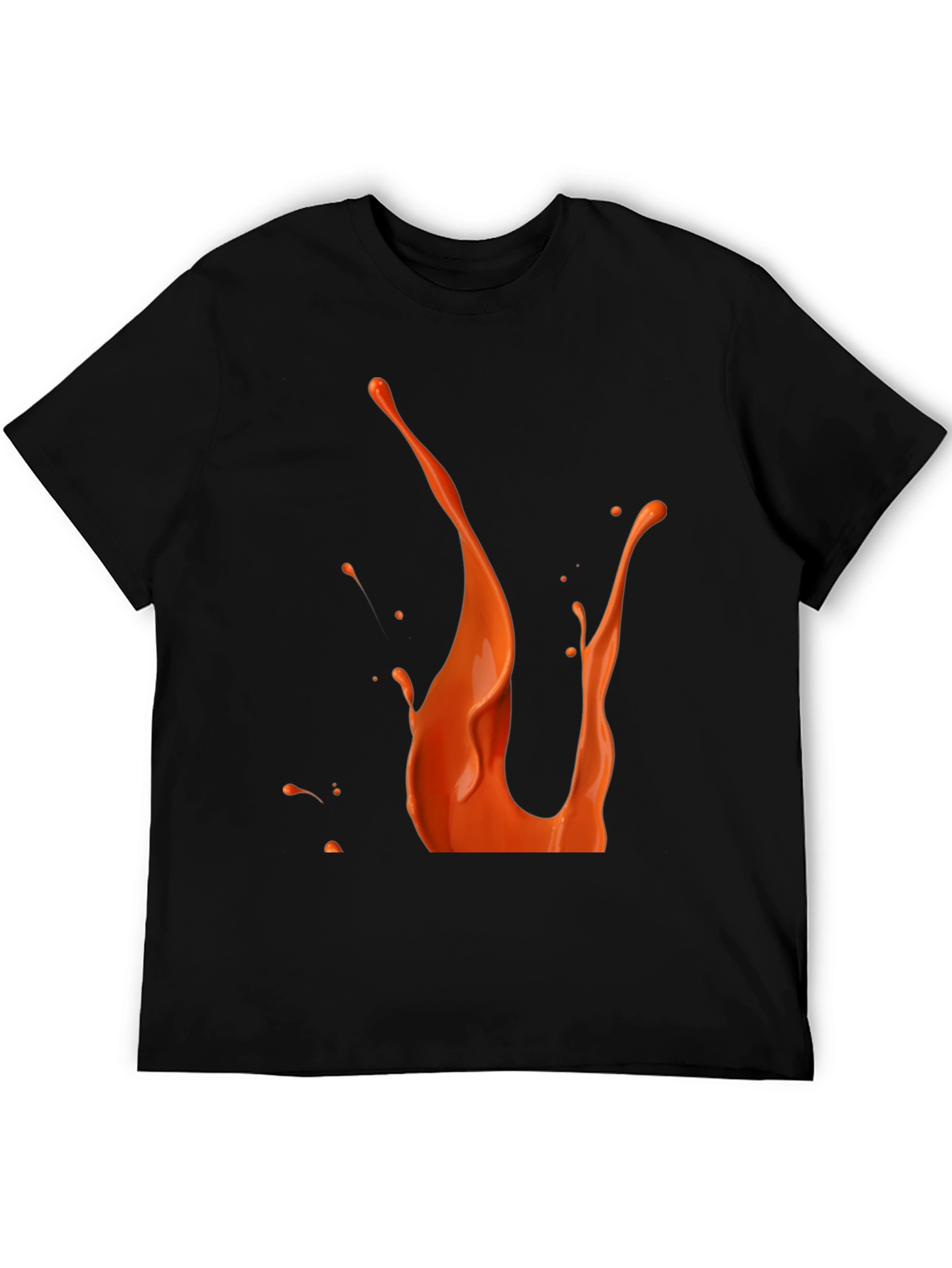 Orange Splash Graphic Black Tee