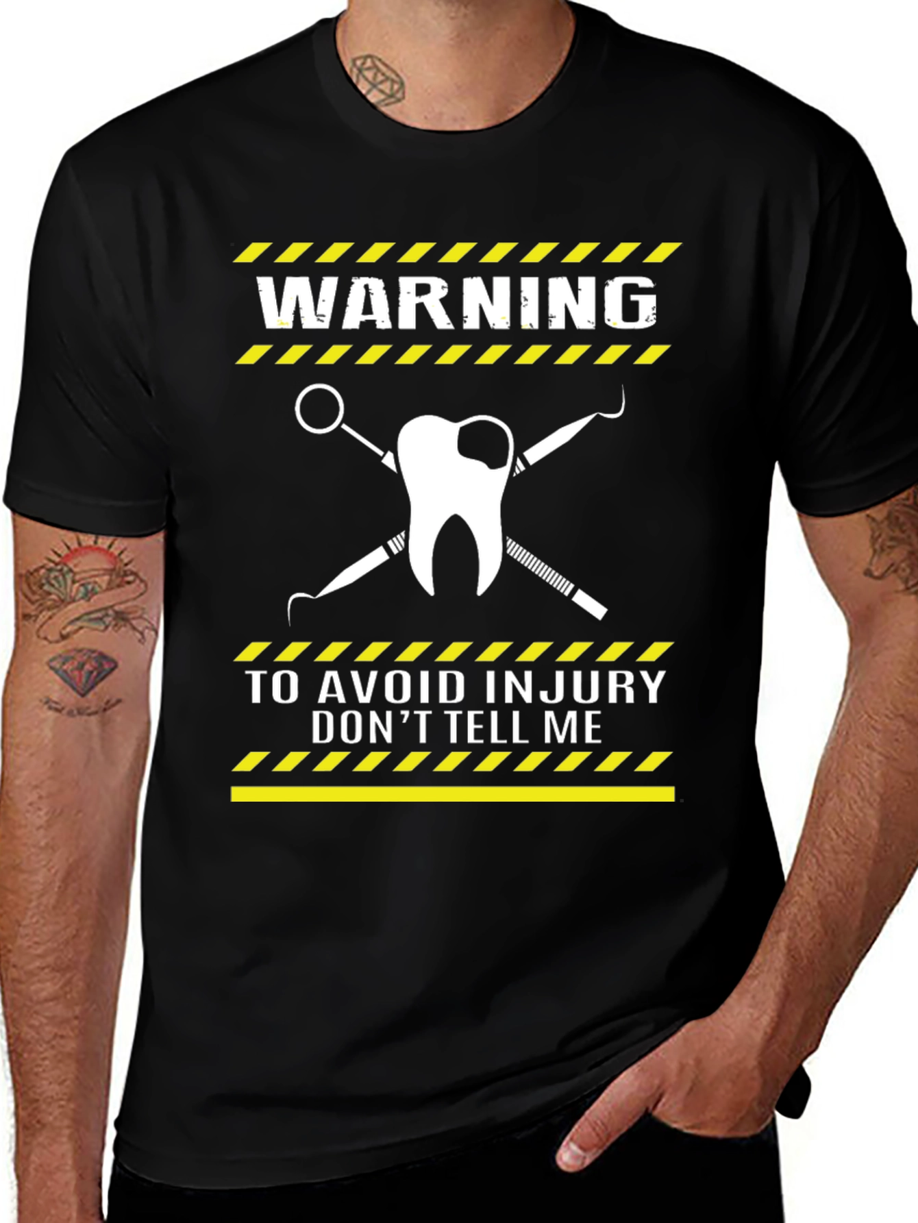 Dentist Warning T-Shirt - Avoid Injury Funny Tee