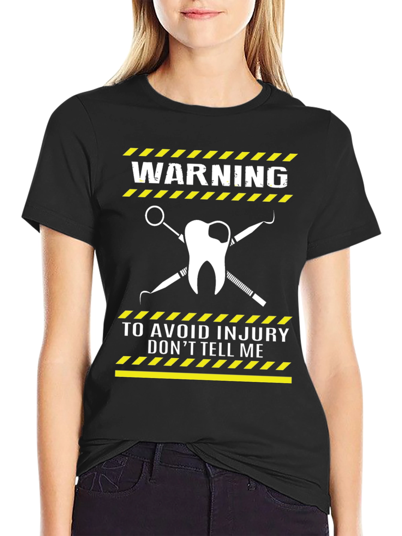 Dentist Warning T-Shirt - Avoid Injury Funny Tee